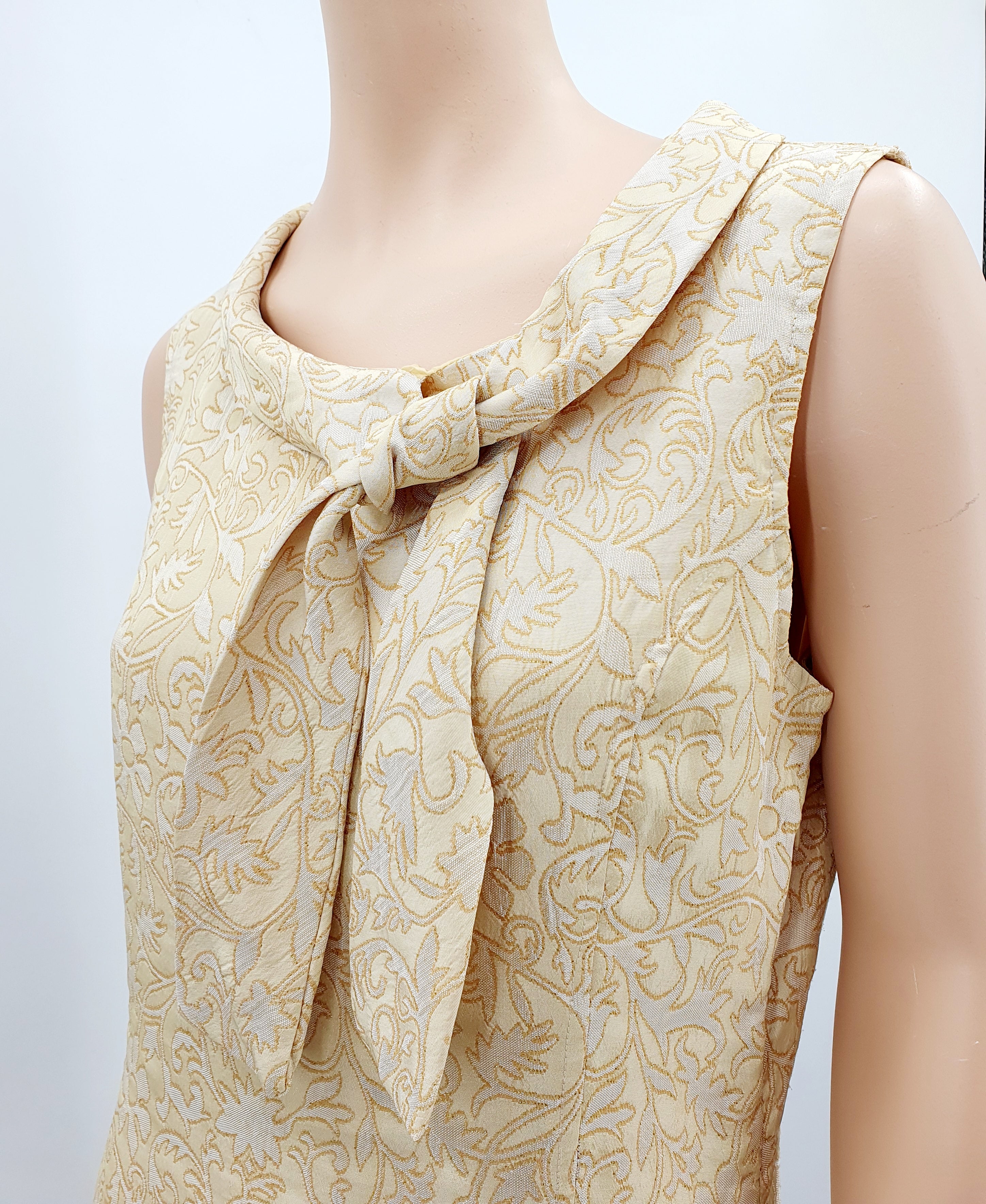 Shamppanjanvärinen hihaton juhlamekko | 2000-luku | Koko 38–40