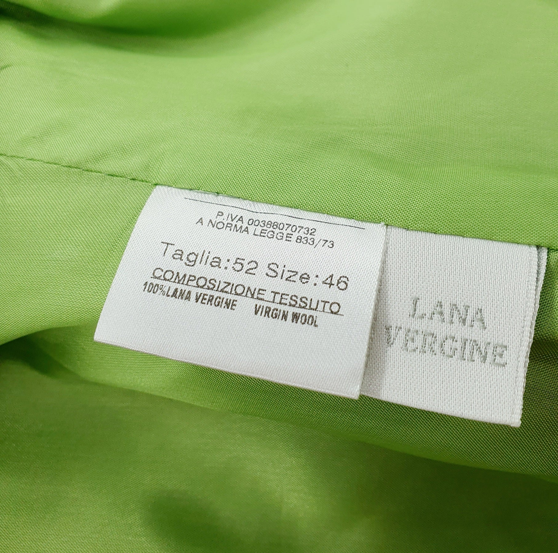 Linea, green woolen jacket from the 90s-2000s, size 44-46