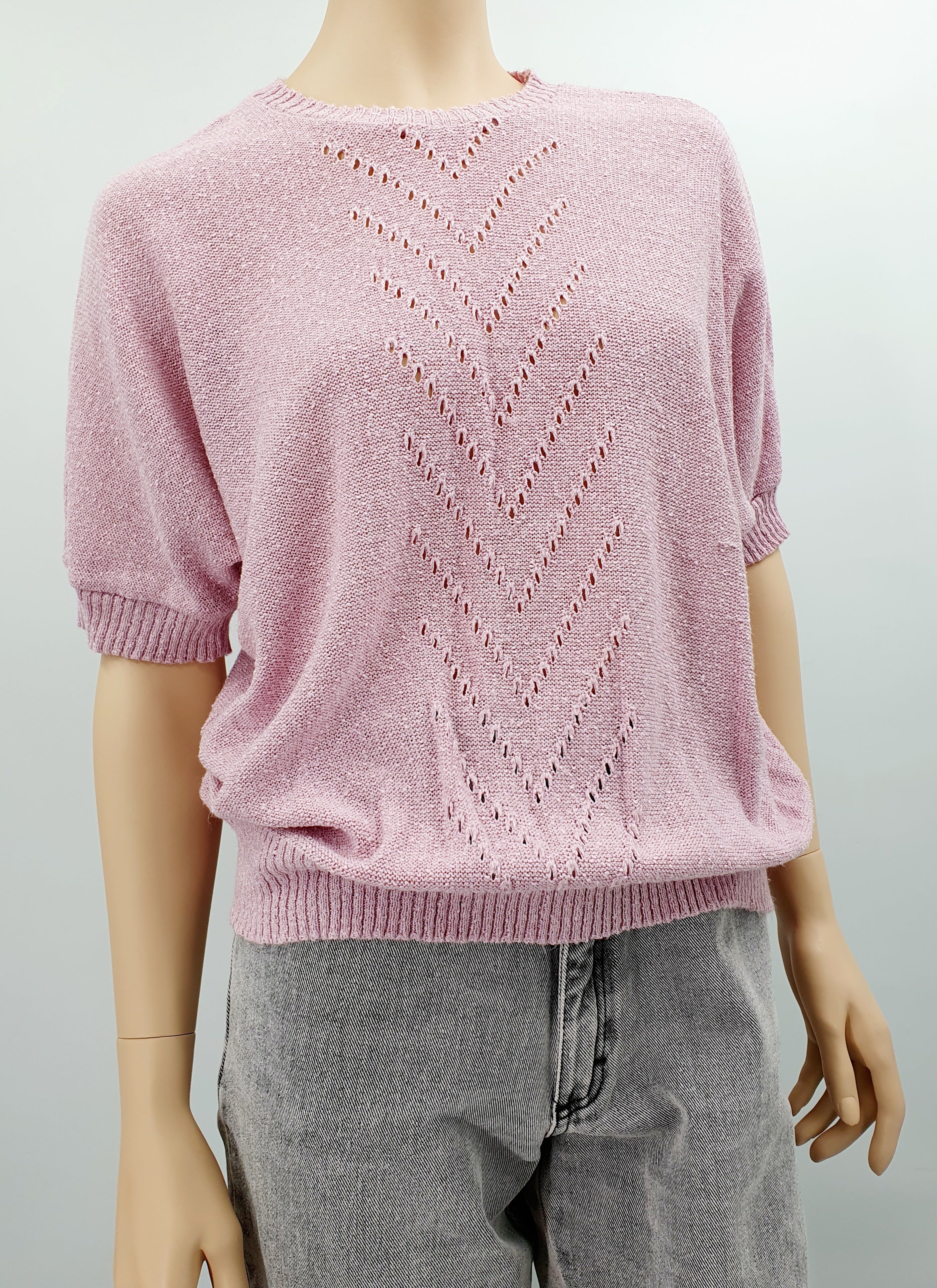 Kirjoneule, Finnish vintage short-sleeved blouse from the 80s, size 36-38