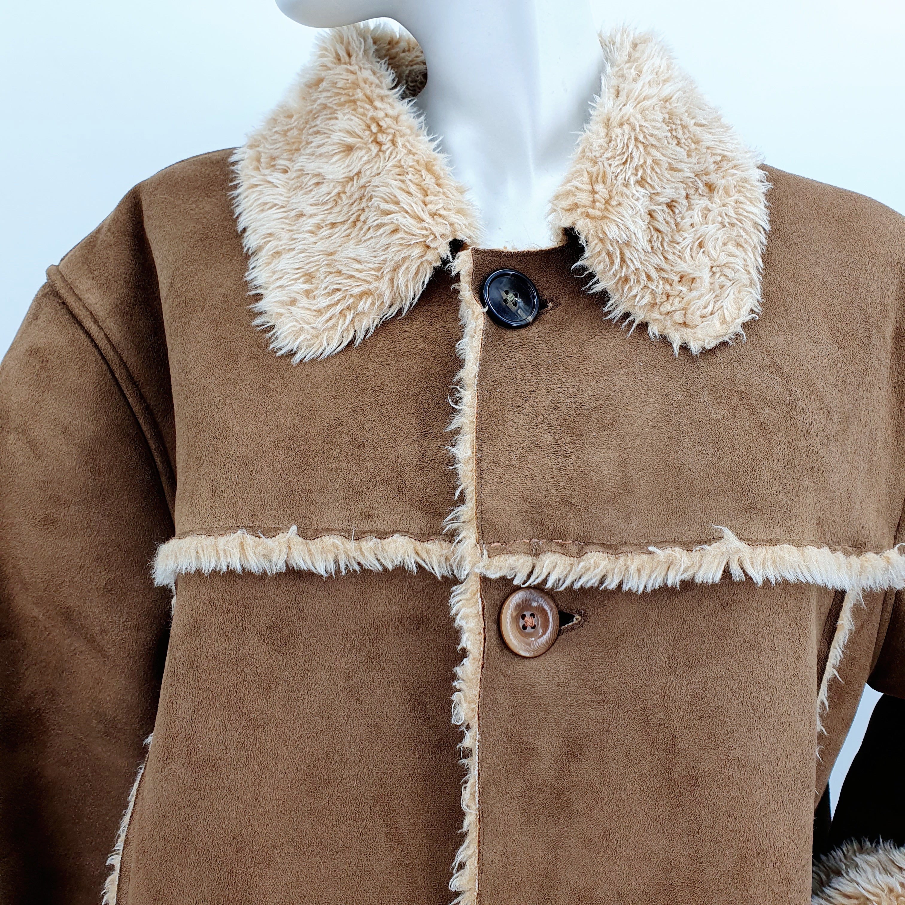 PTX brown teddy jacket from the 90s, size women's 44, men's L