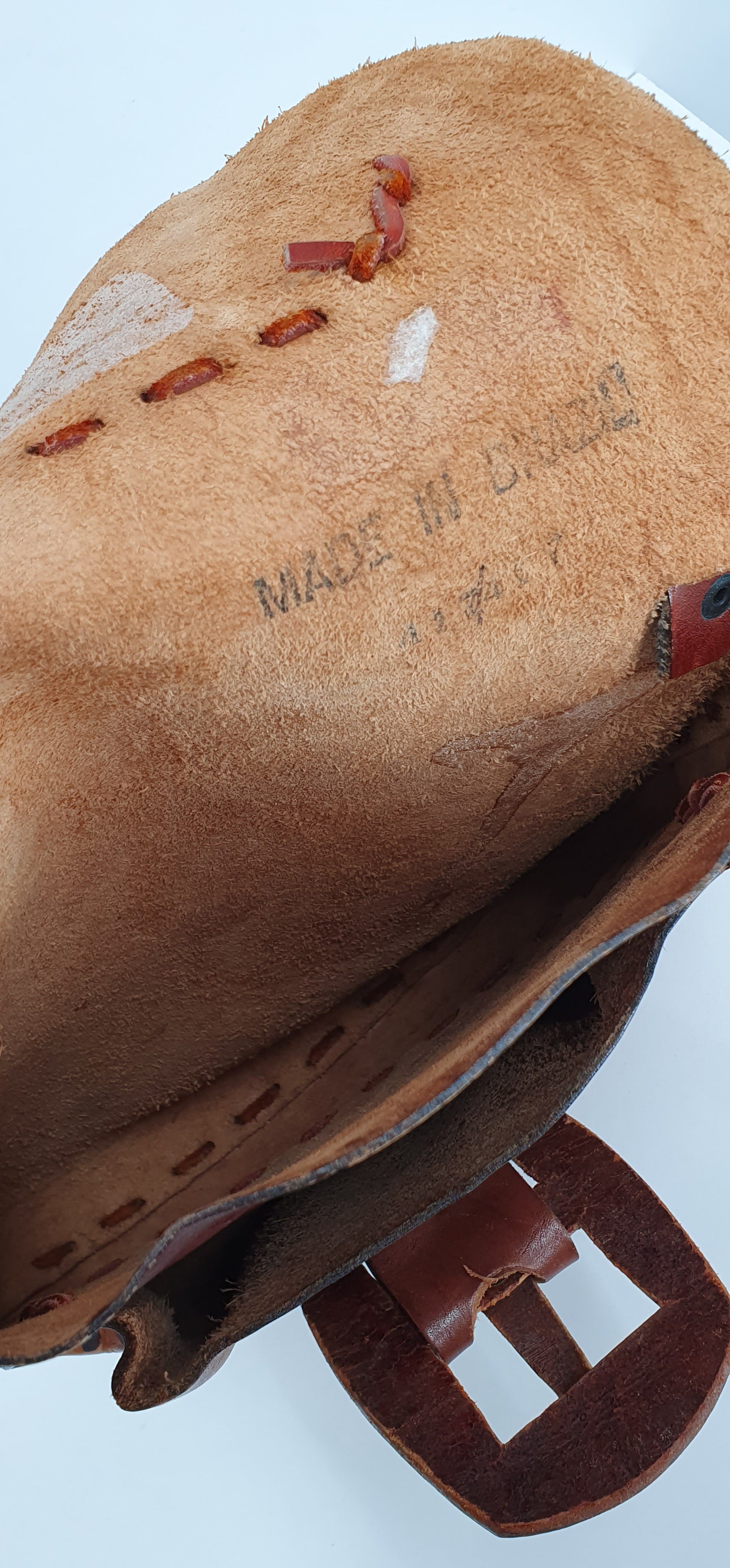 Hippie-style leather bag from Brazil, genuine leather