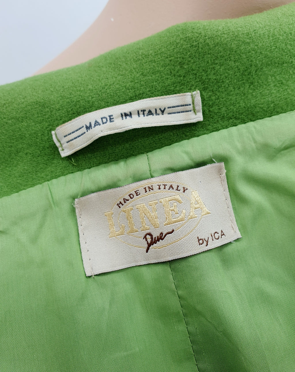 Linea, green woolen jacket from the 90s-2000s, size 44-46