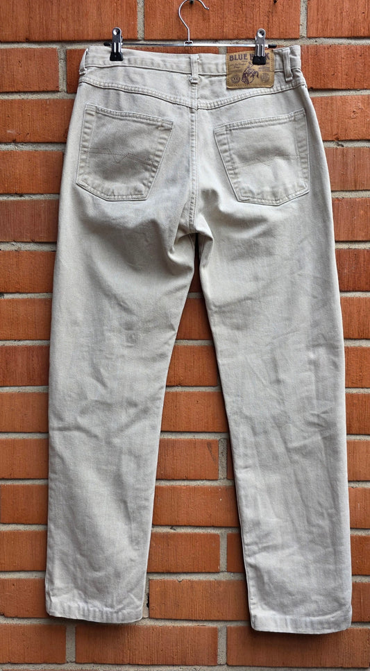 Blue Back, high-waisted beige jeans from the 90s, waist 76cm, size 38