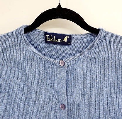 Tulchan, light blue embroidered cardigan, size 34-36