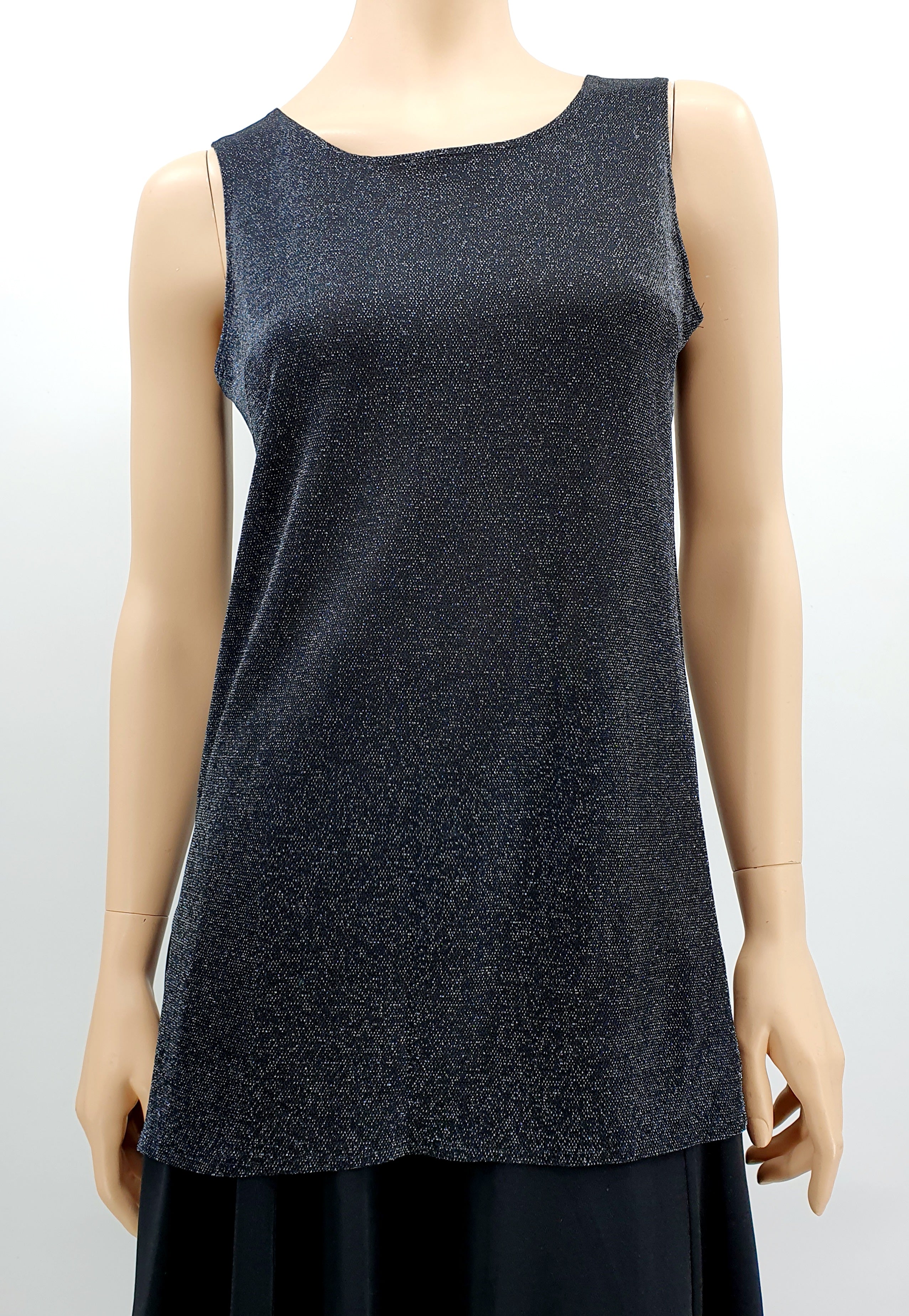 Merci, black glitter top, from the 90s, size 38