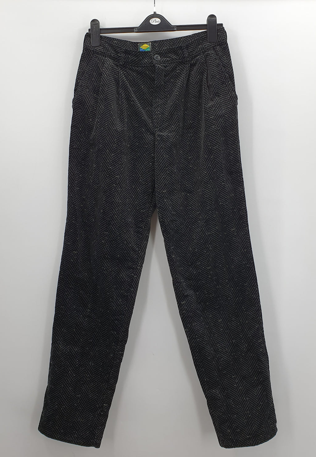 St.Jacques, black unisex corduroy trousers from the 80s, belts approx. 80cm