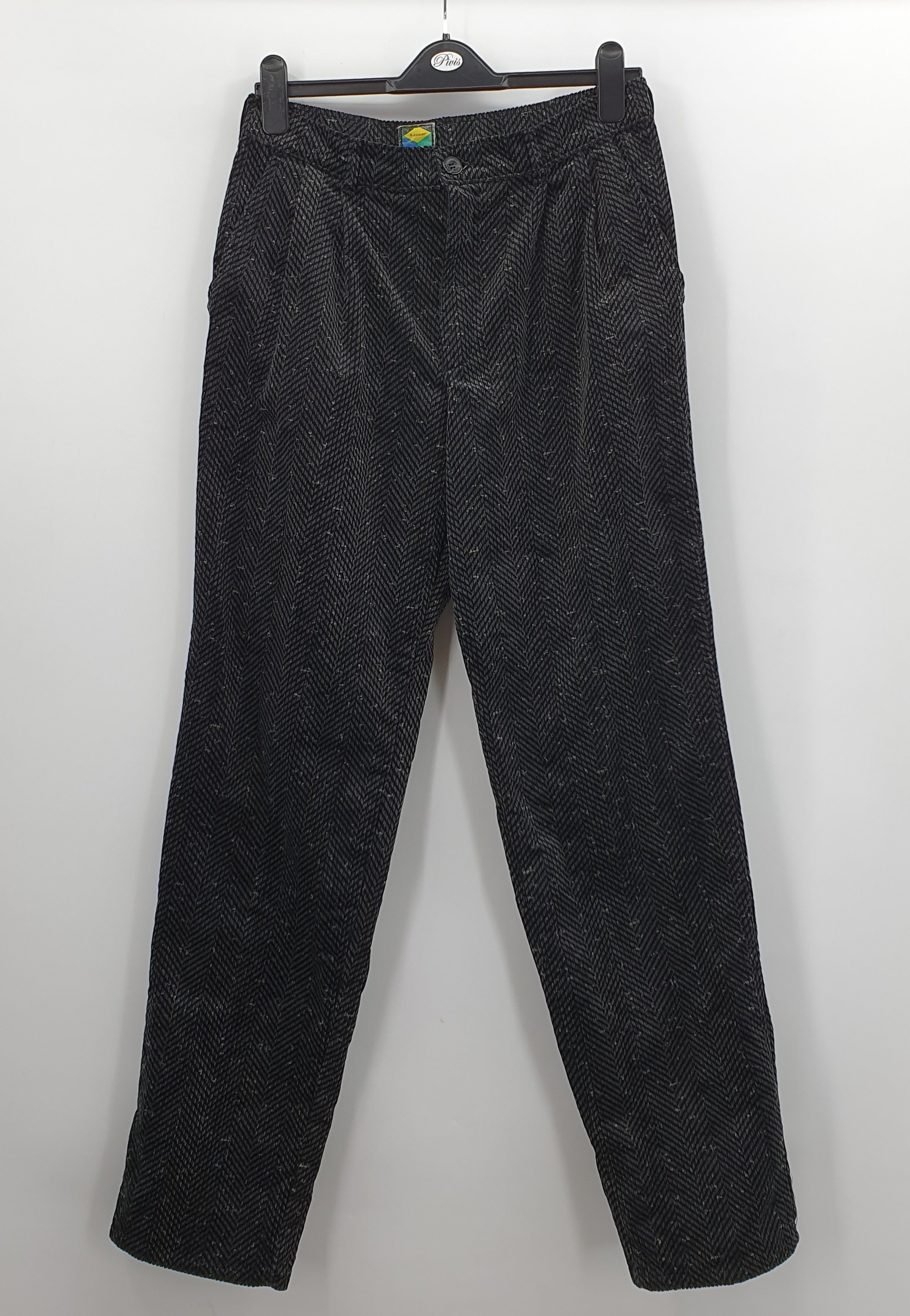 St.Jacques, black unisex corduroy trousers from the 80s, belts approx. 80cm