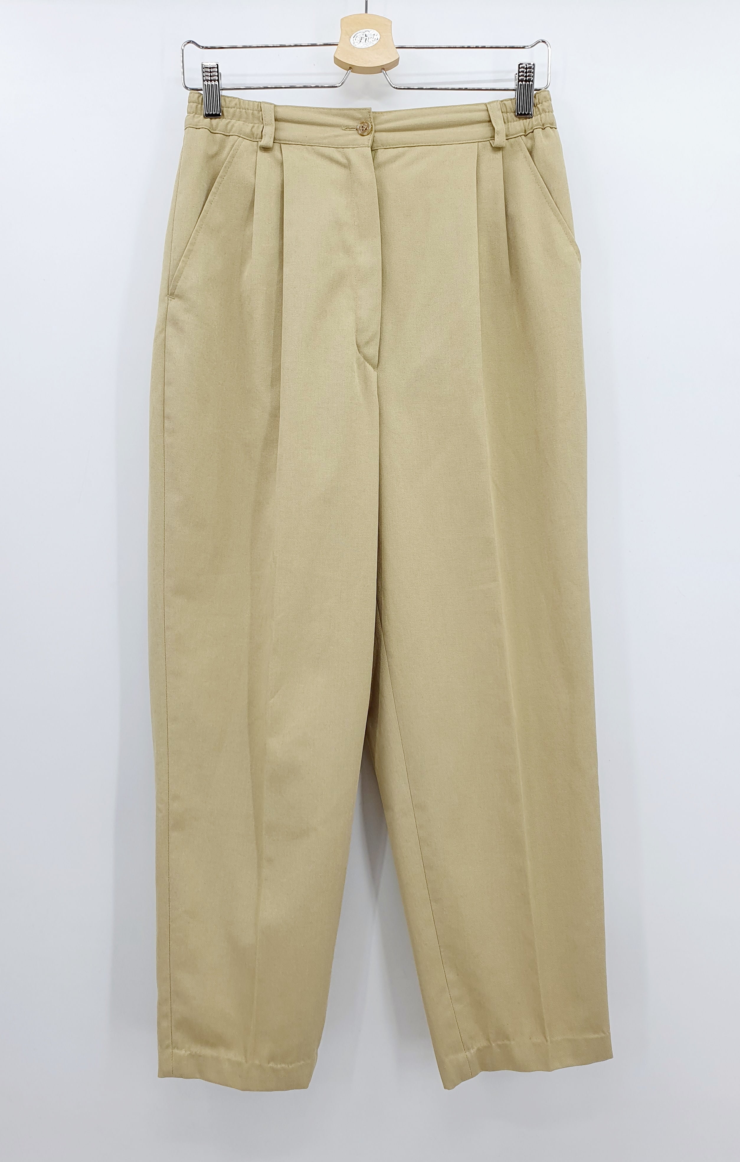 Just In, beigen väriset housut 80-90-luku, vyötärö 74cm, koko 38