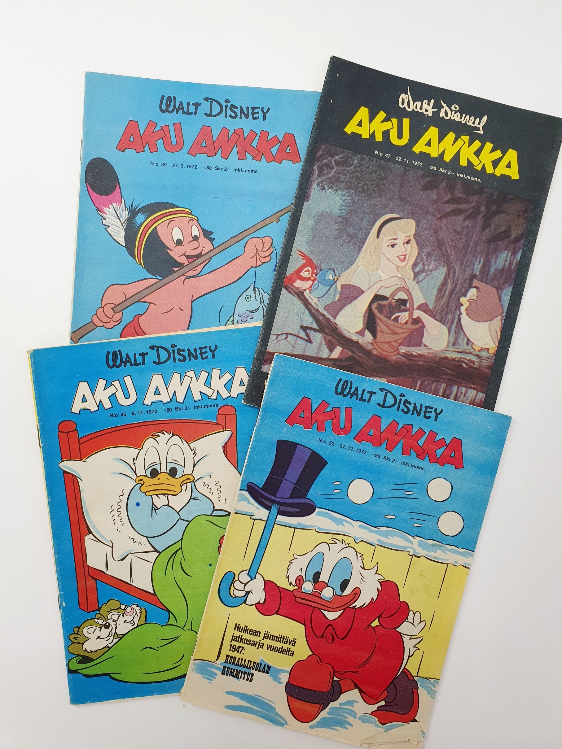 Aku Ankka, keräilylehdet vuodelta 1972, 4kpl