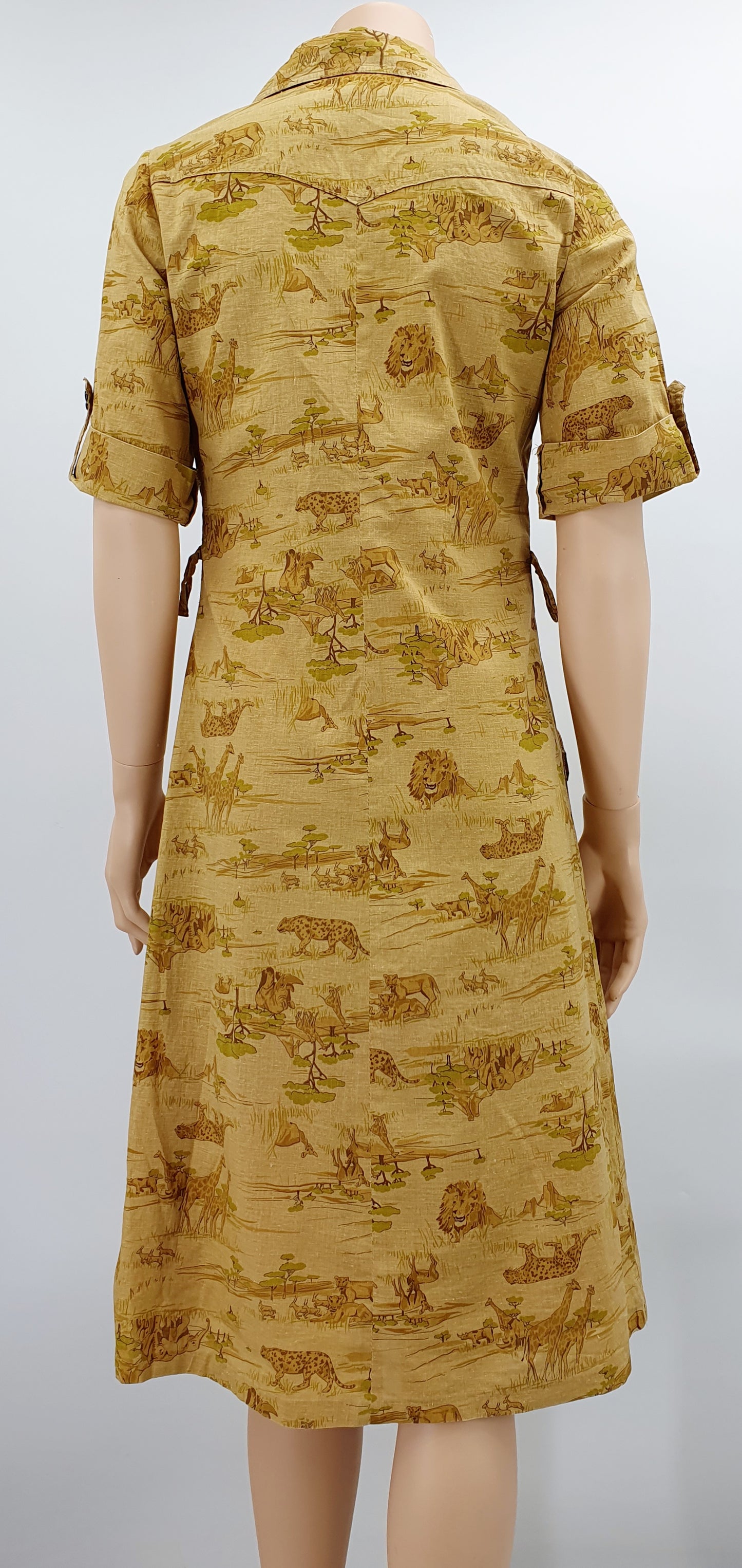 Beauty, wild animal-themed dress from the 70s-80s, size 34-36