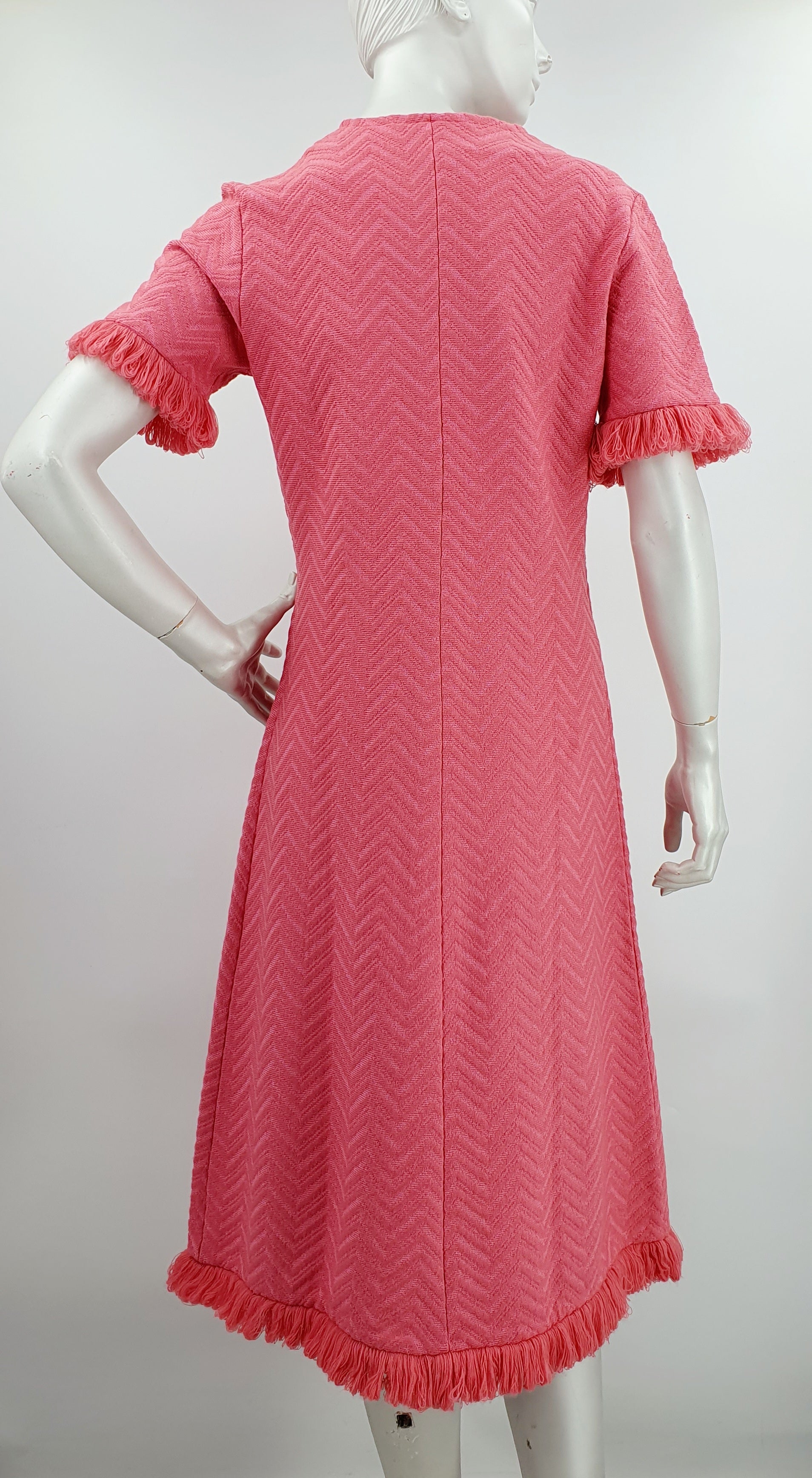 Pink vintage maxidress from the 60s-70s, size 36-38