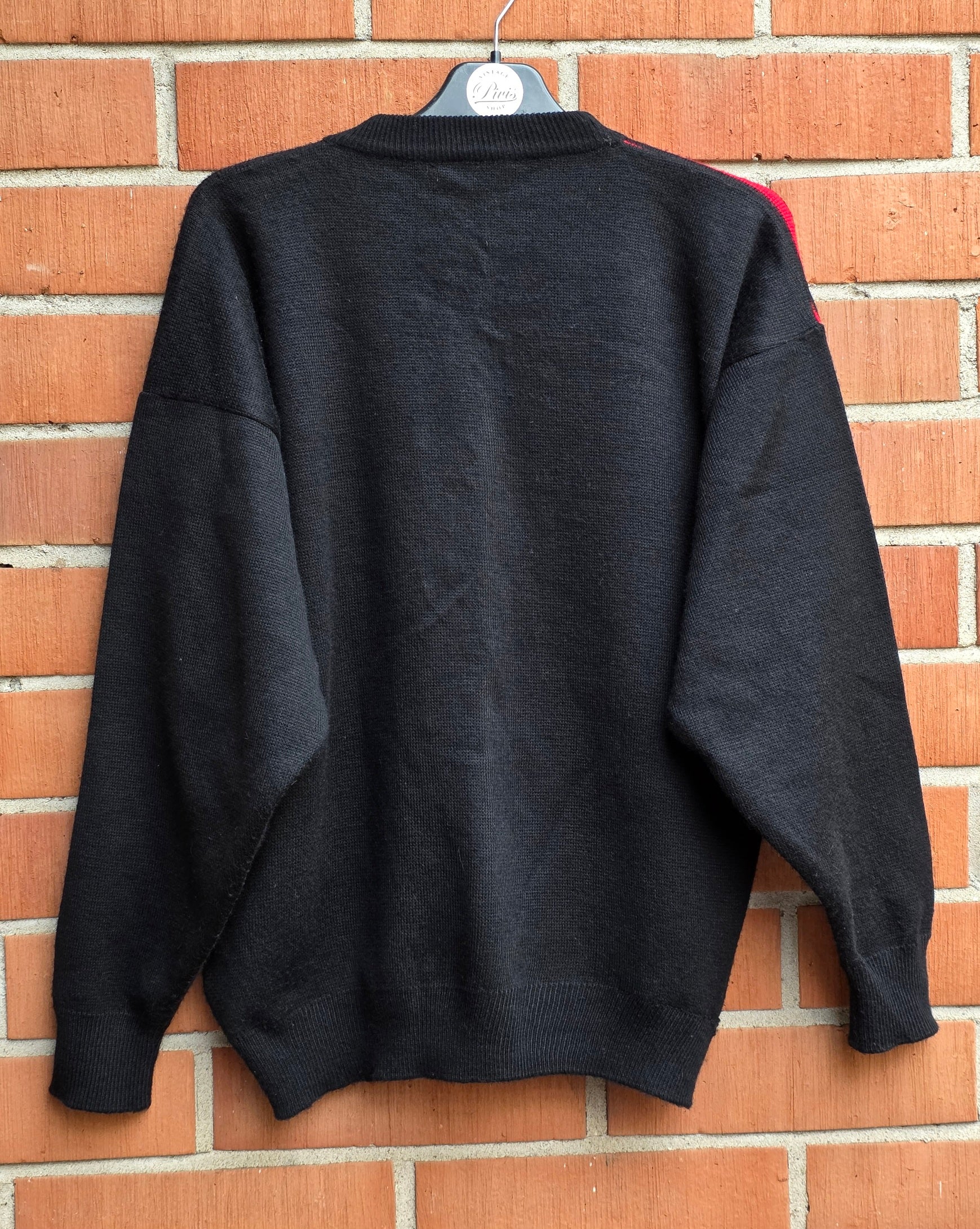 Red and black women's sweater from the 80s-90s, size 38-40-42