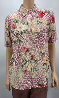 Giorgio, leopard print floral shirt from the 90s, size 40