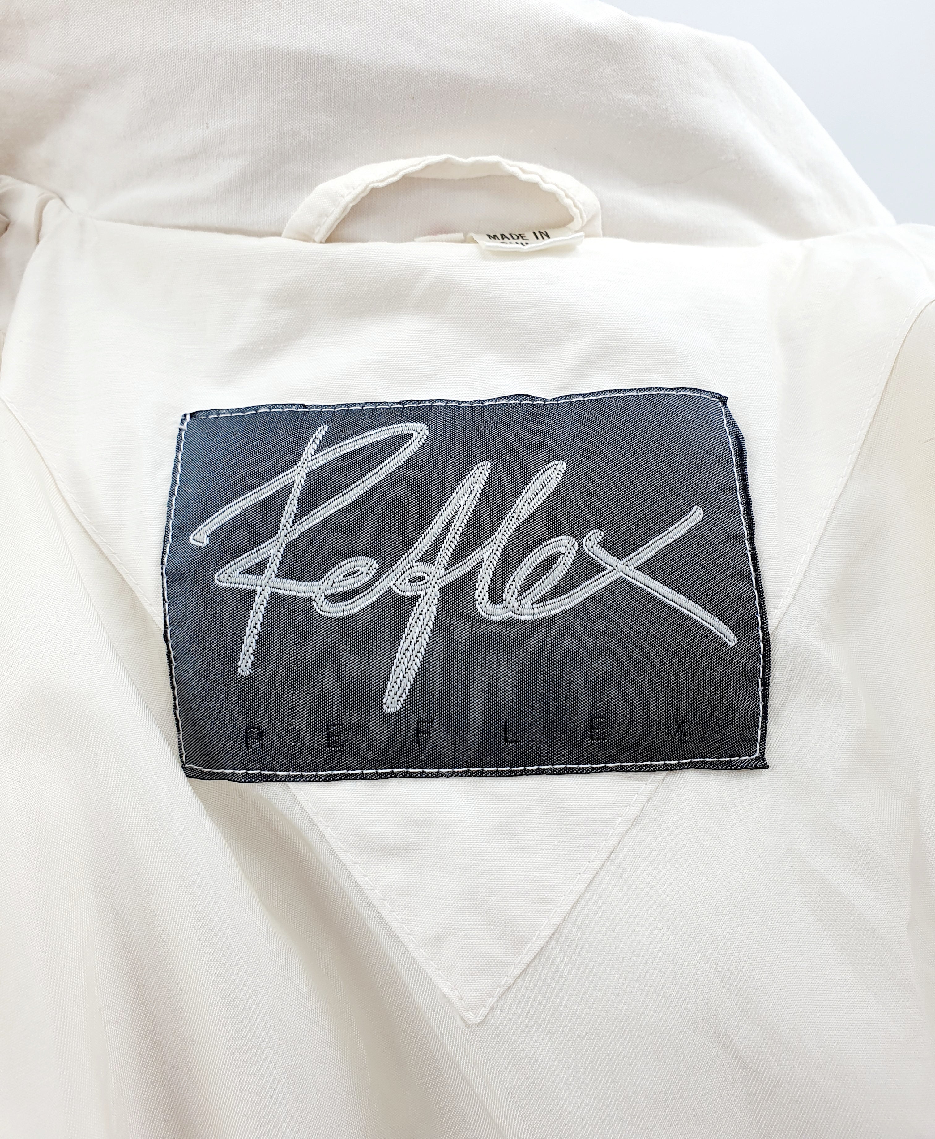 Reflex, pitkä vaalea trenssitakki 90-luvulta, koko 42