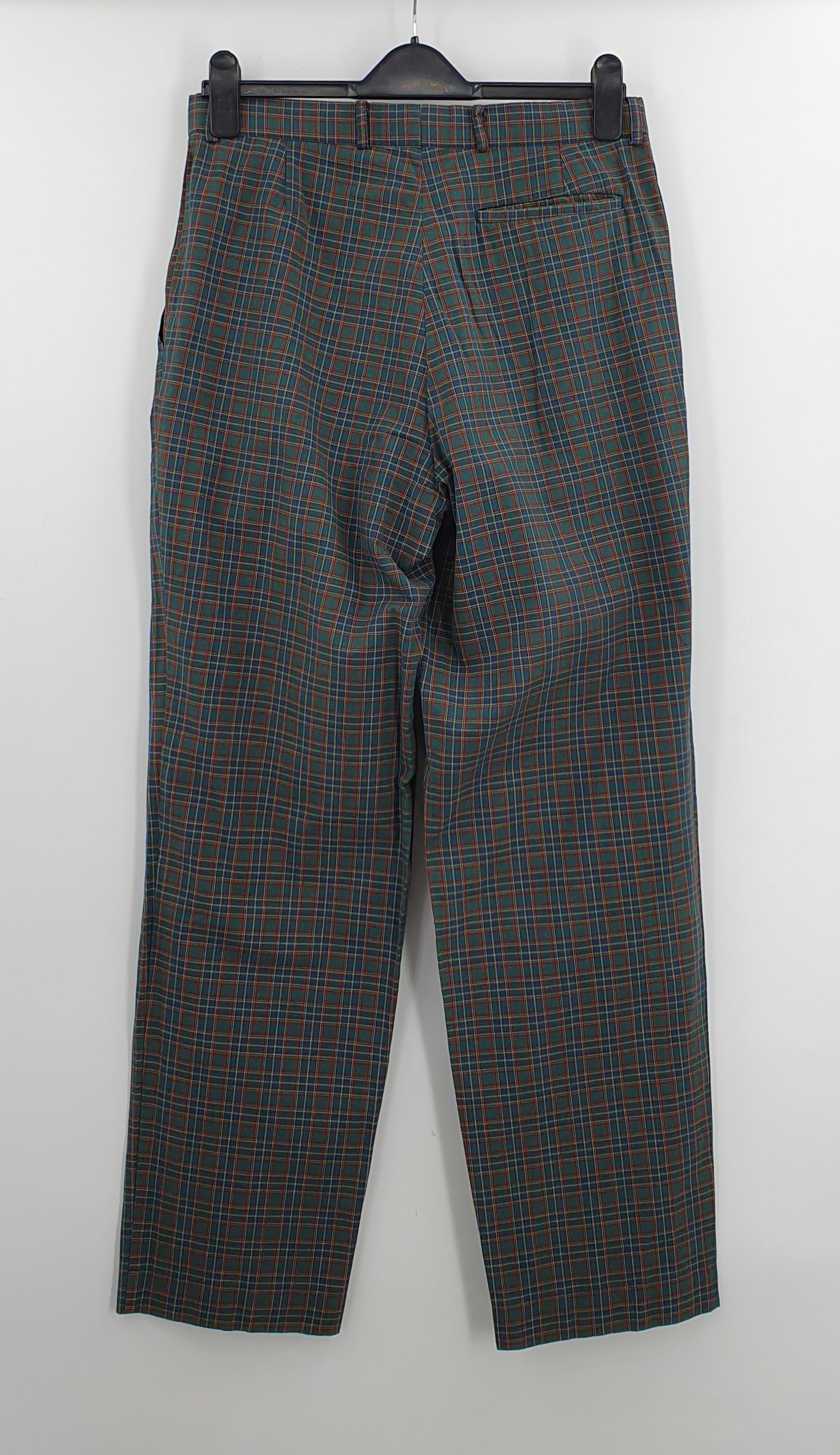 Terinit, men's checkered straight pants from the 80s-90s, waist 78cm