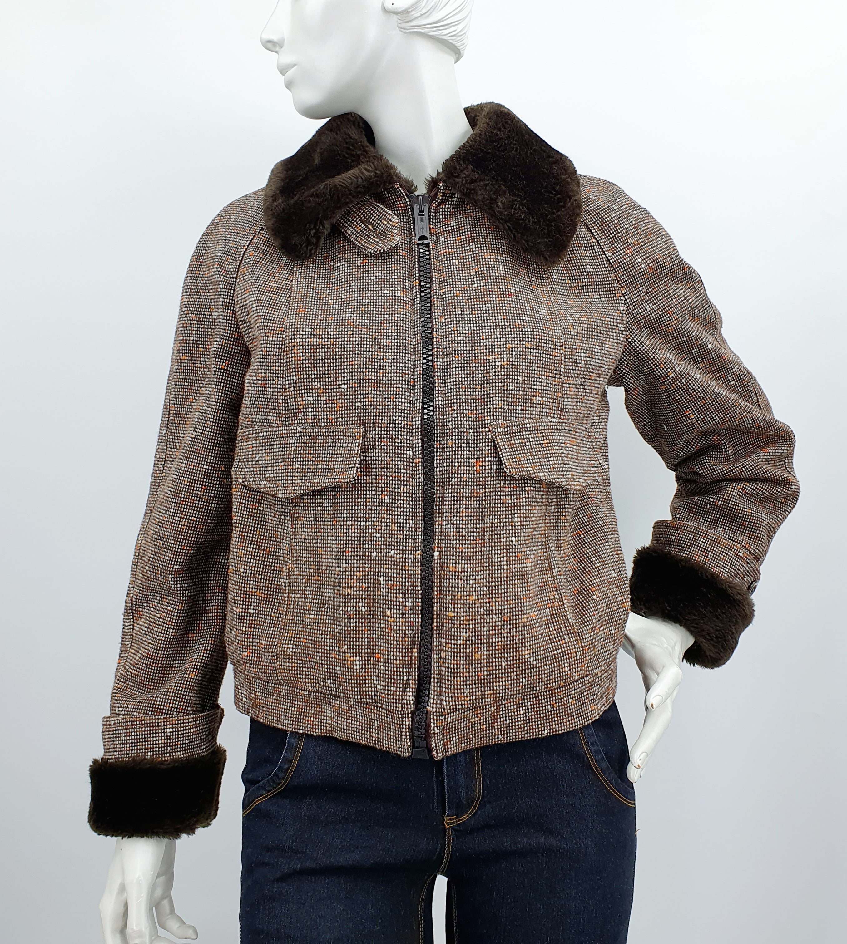 Kestilä, wool fabric jacket from the 70s, size 36-38