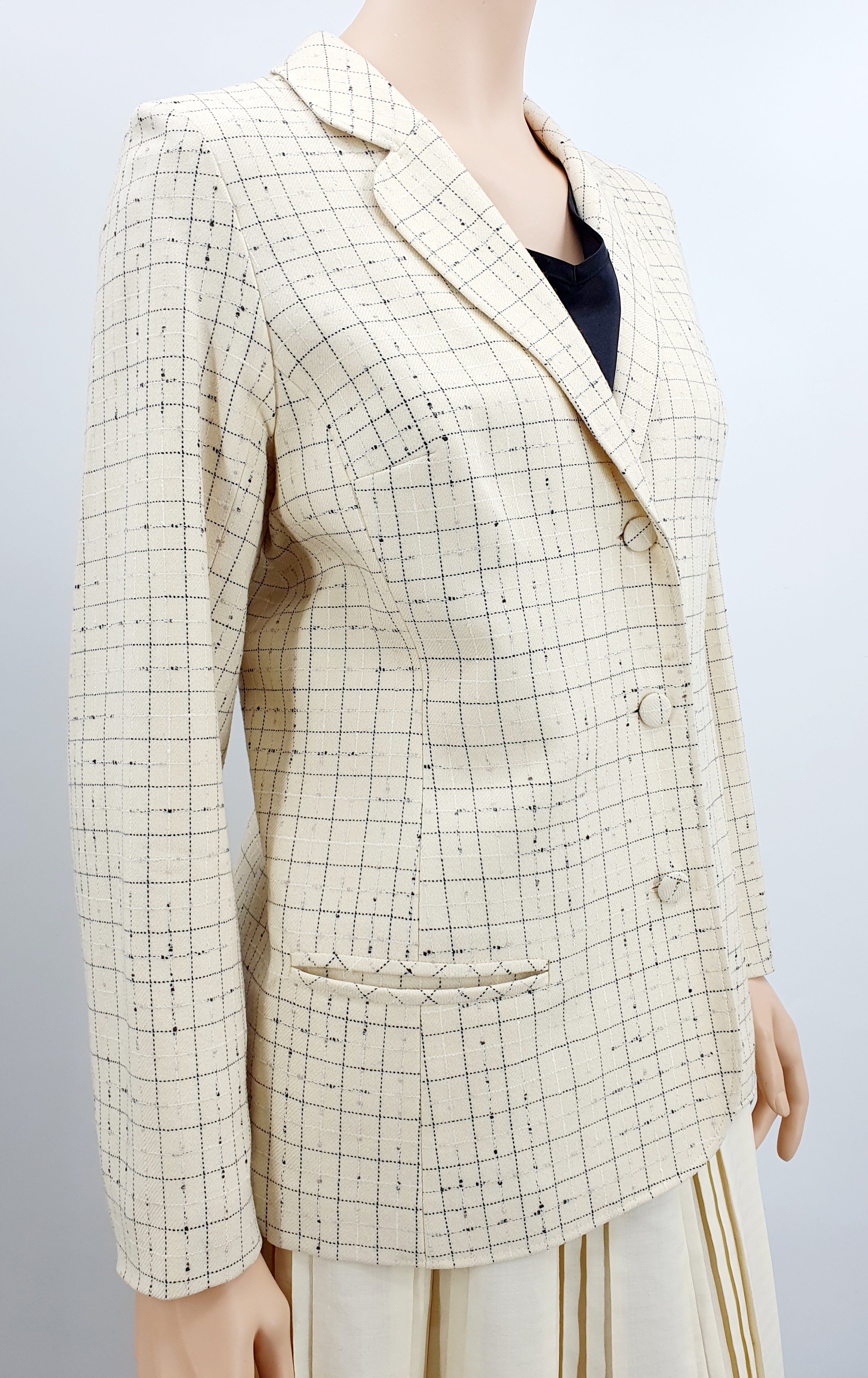 Salonne, women's off-white wool blazer from the 70s-80s, size 38