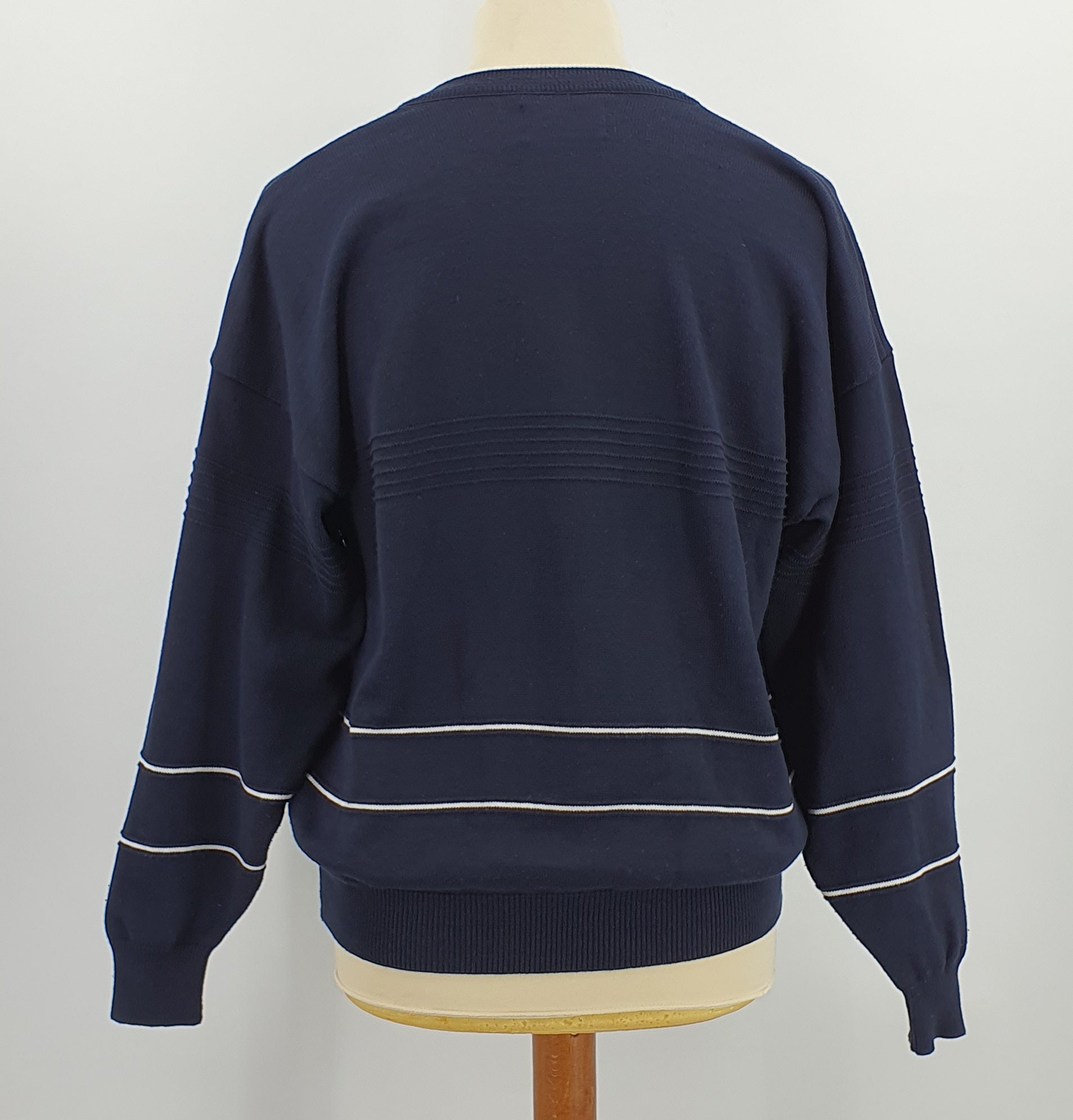 PT Collection, merihenkinen miesten neulepusero 80-luvulta, koko S/M