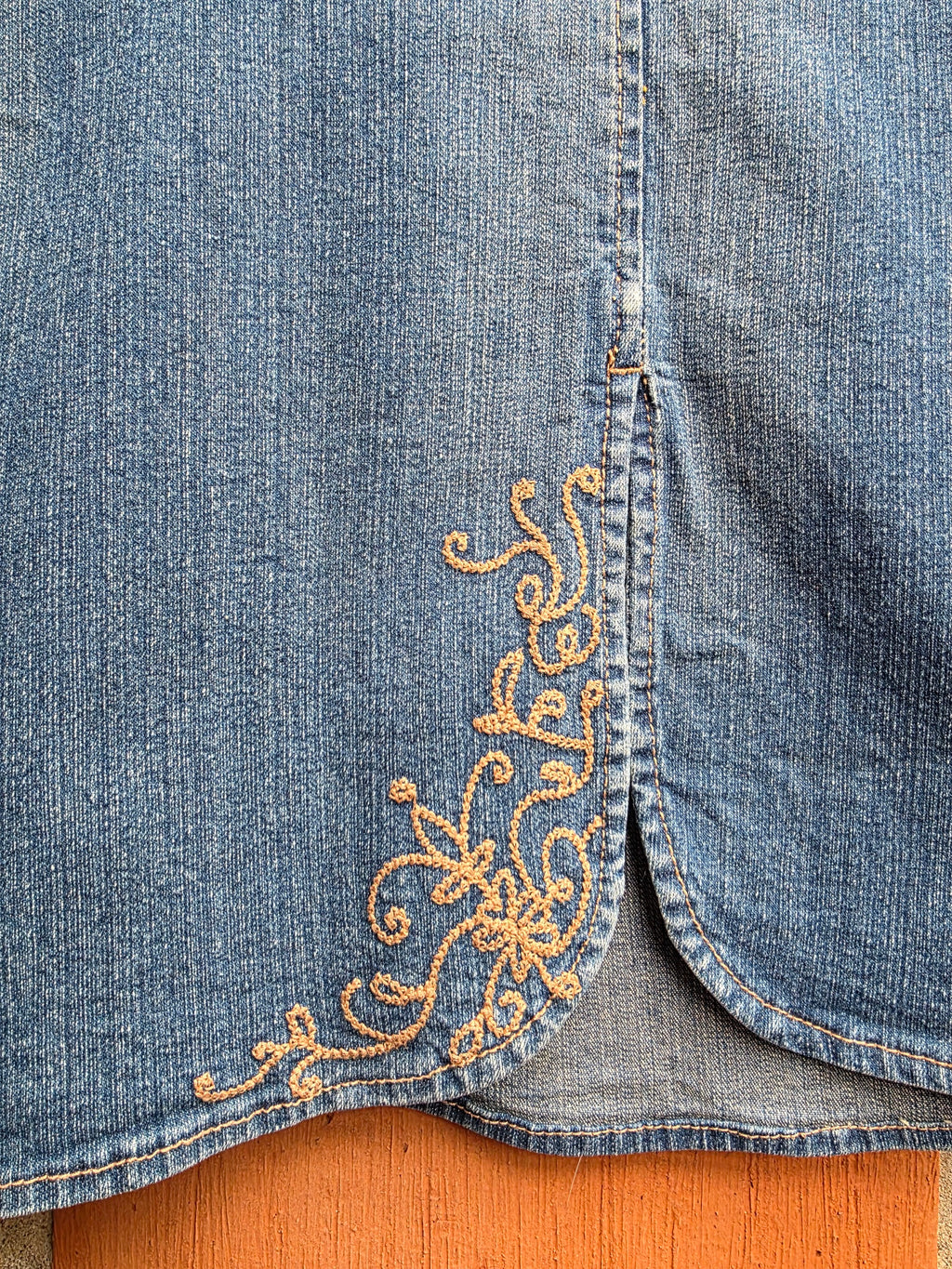 Mosaic, Y2K denim skirt, waist 77cm, size (36)38