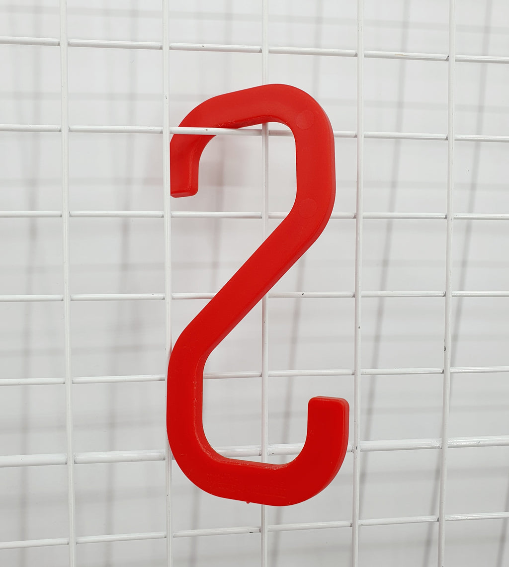 MK-tuote, punainen S-koukku vintageripustin, muovia