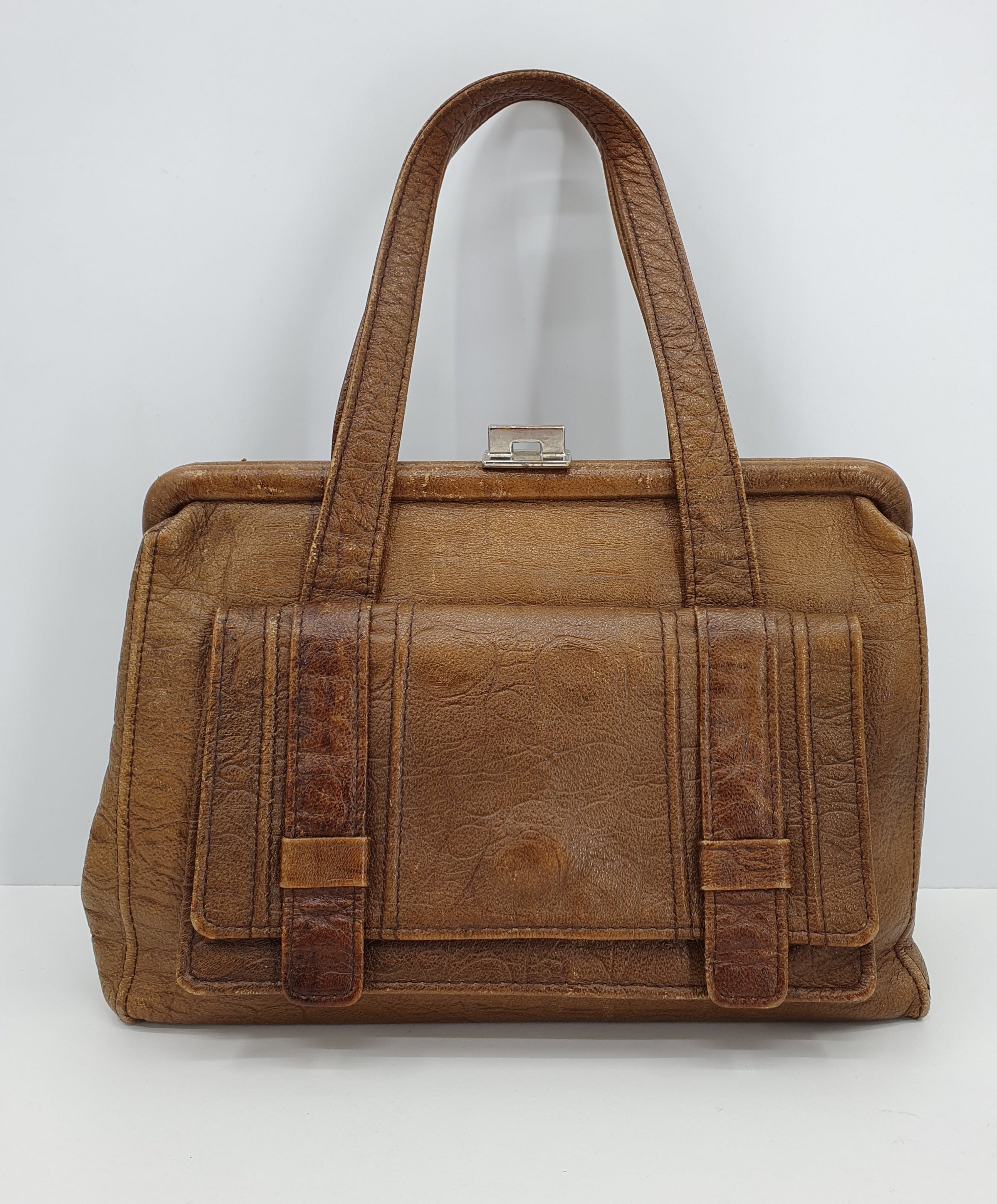 Vintage käsilaukku 1950-luvulta, väri ruskea