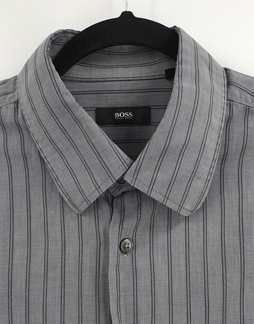 Boss, gray men's shirt from the 90s, size L