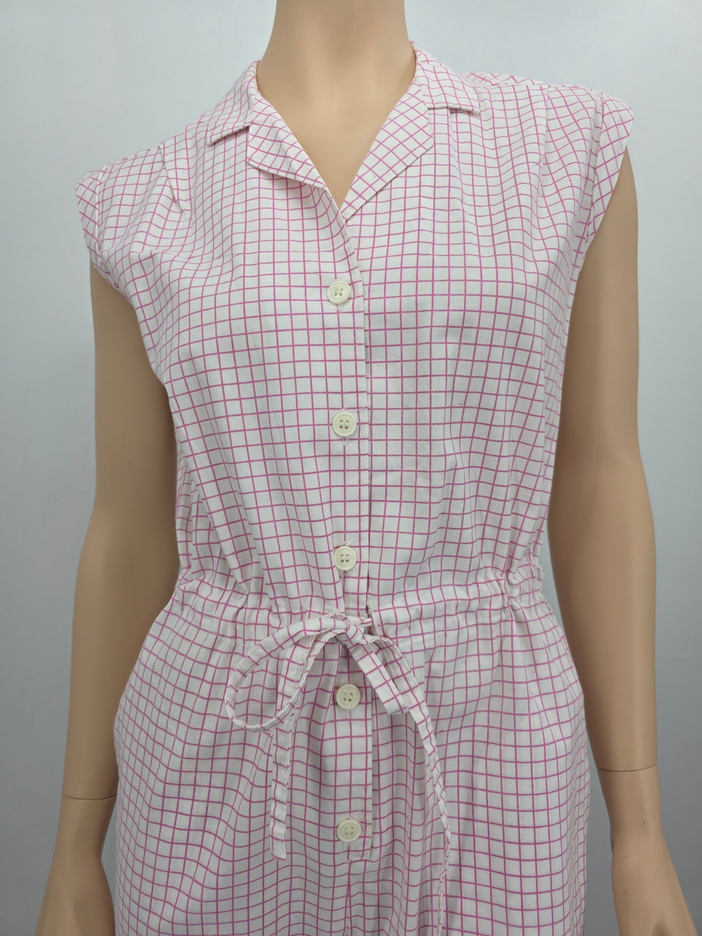 Finn-Flare, ruutukuvioinen jumpsuit/haalari 80-luvulta, koko 34-36
