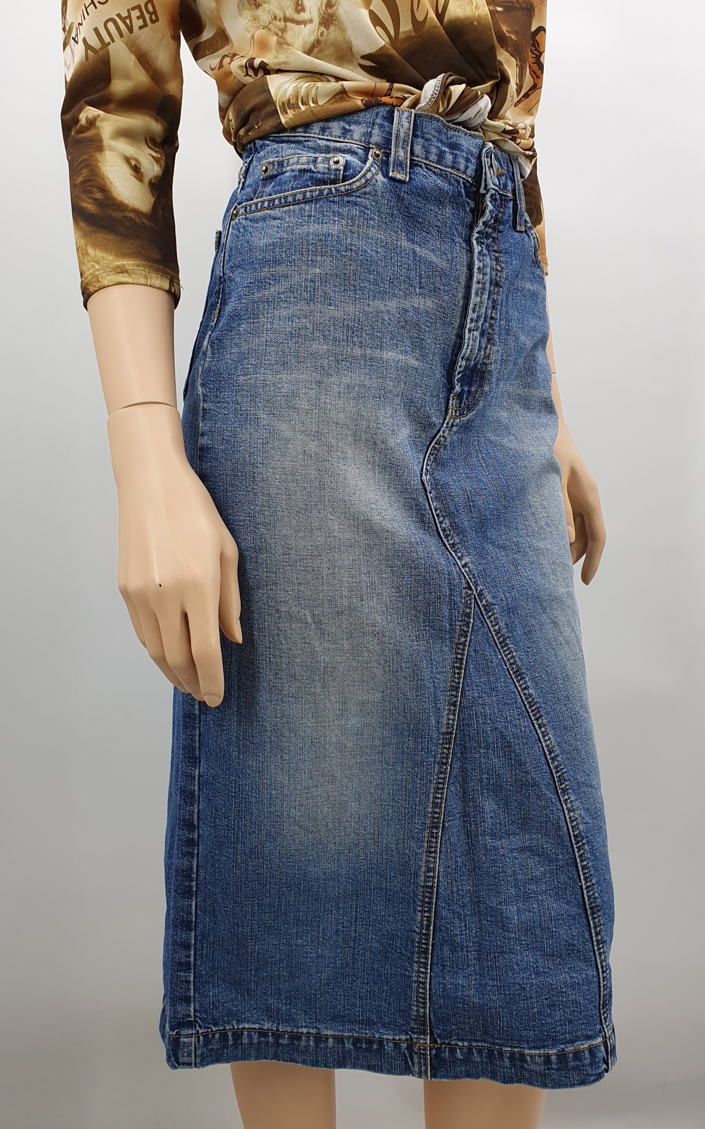 Marlboro Classics, midi denim skirt, waist 72cm, size 36