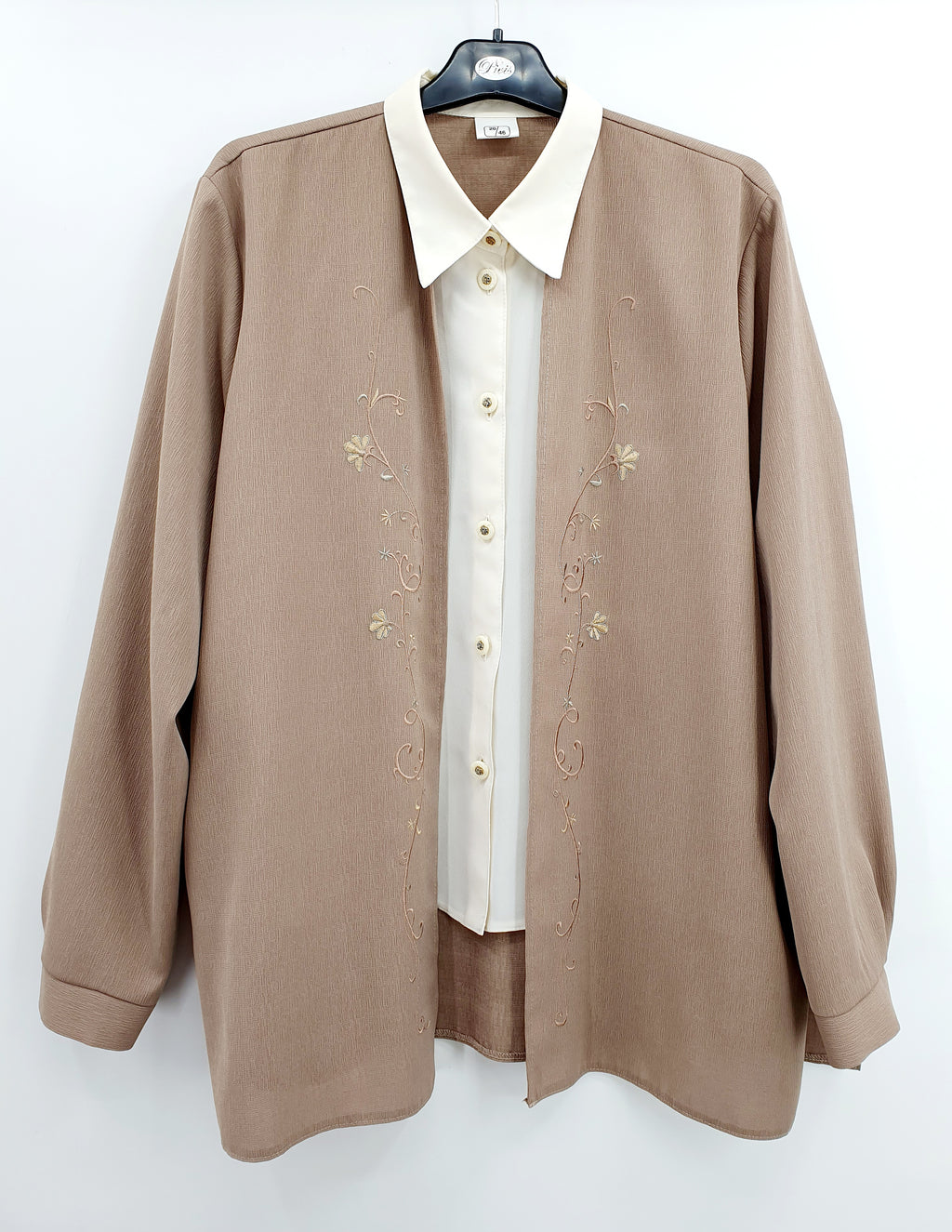 Beige women's jacket from the 90s, size 46