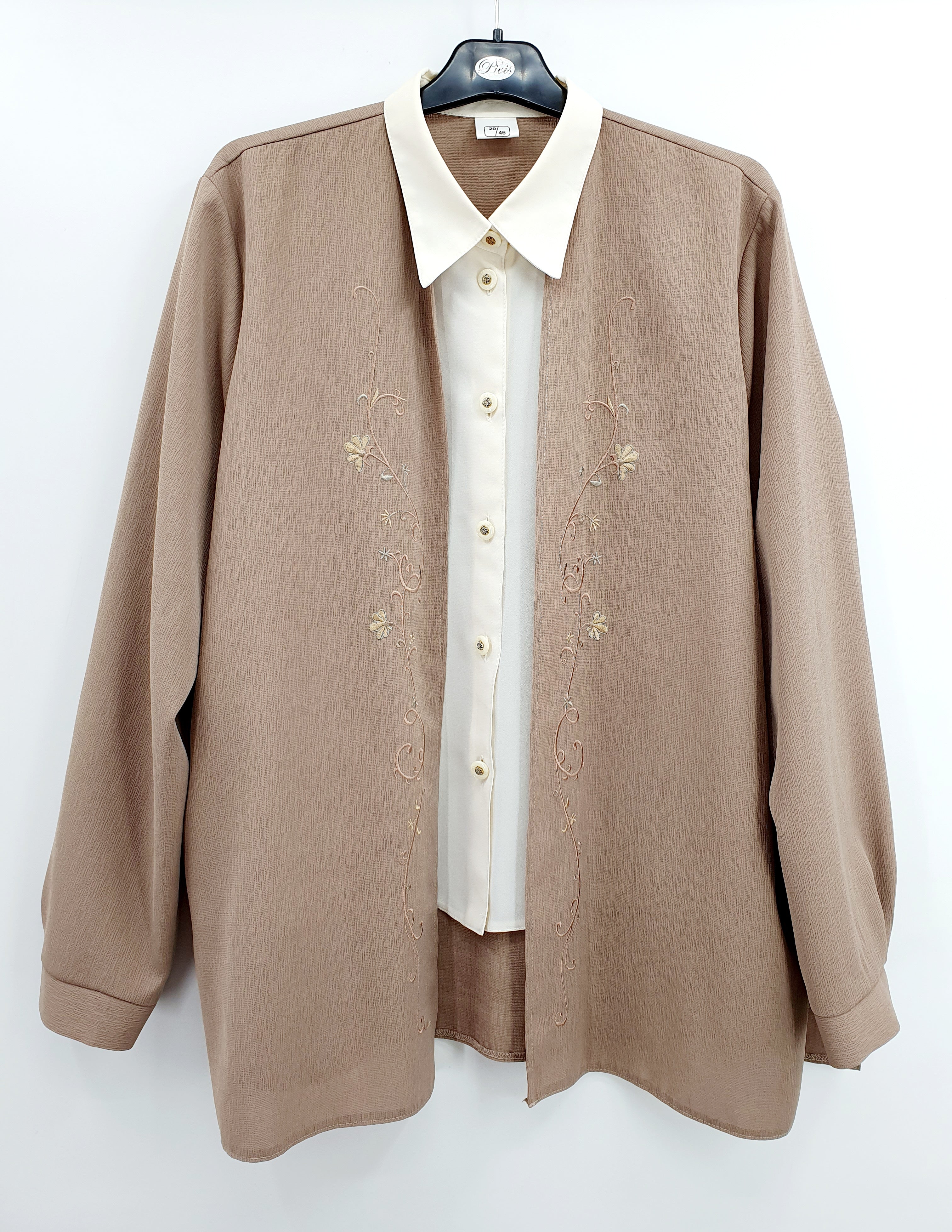 Beige women's jacket from the 90s, size 46