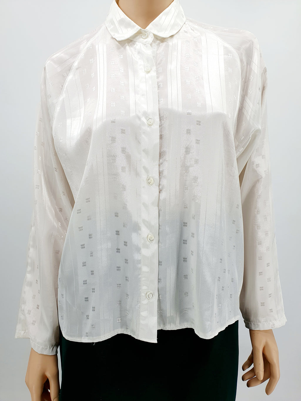 Rififi, white women's blouse, 80s, size 40