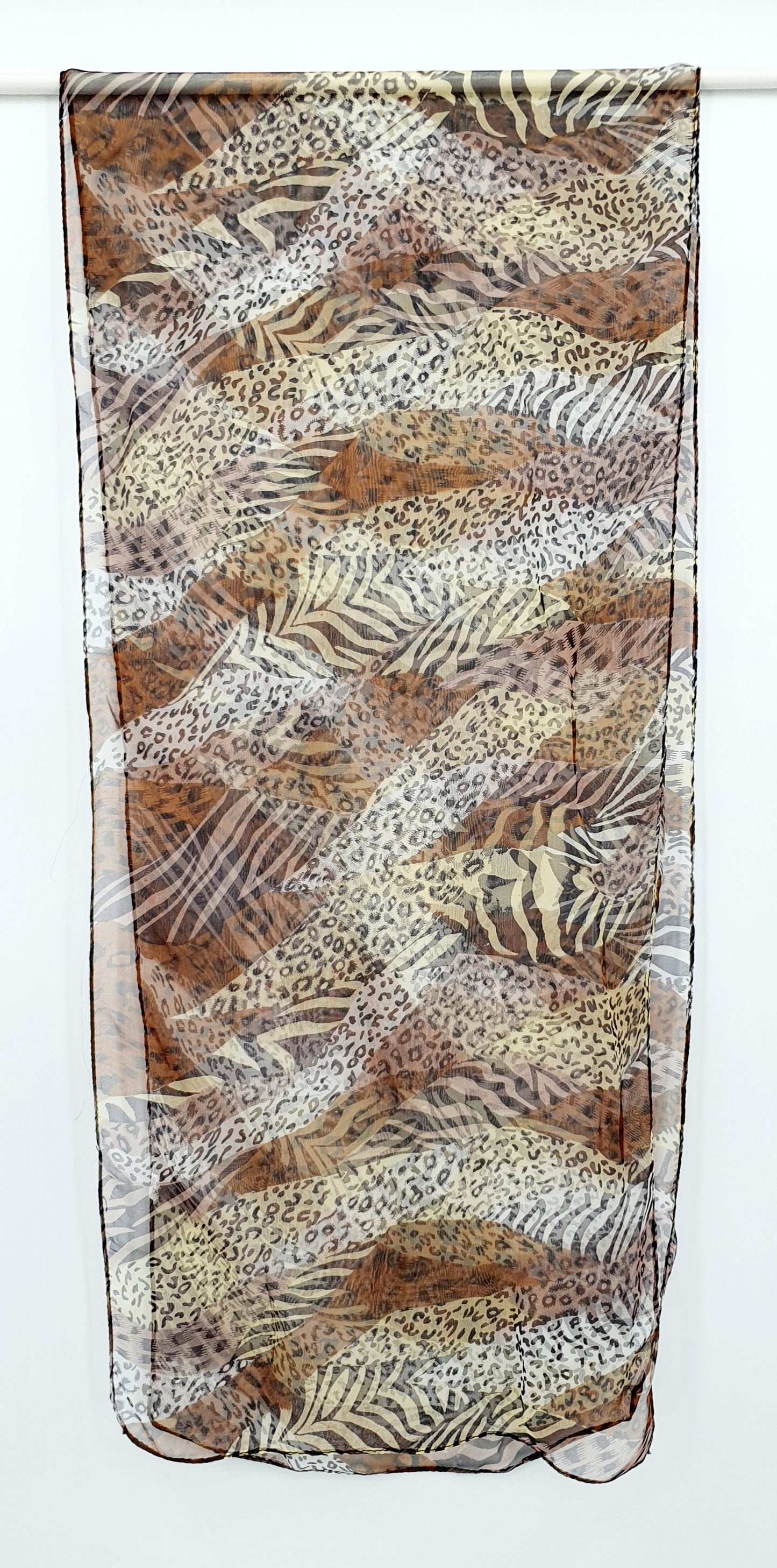 Leopardikuvioinen viskoosihuivi, koko 32x150cm