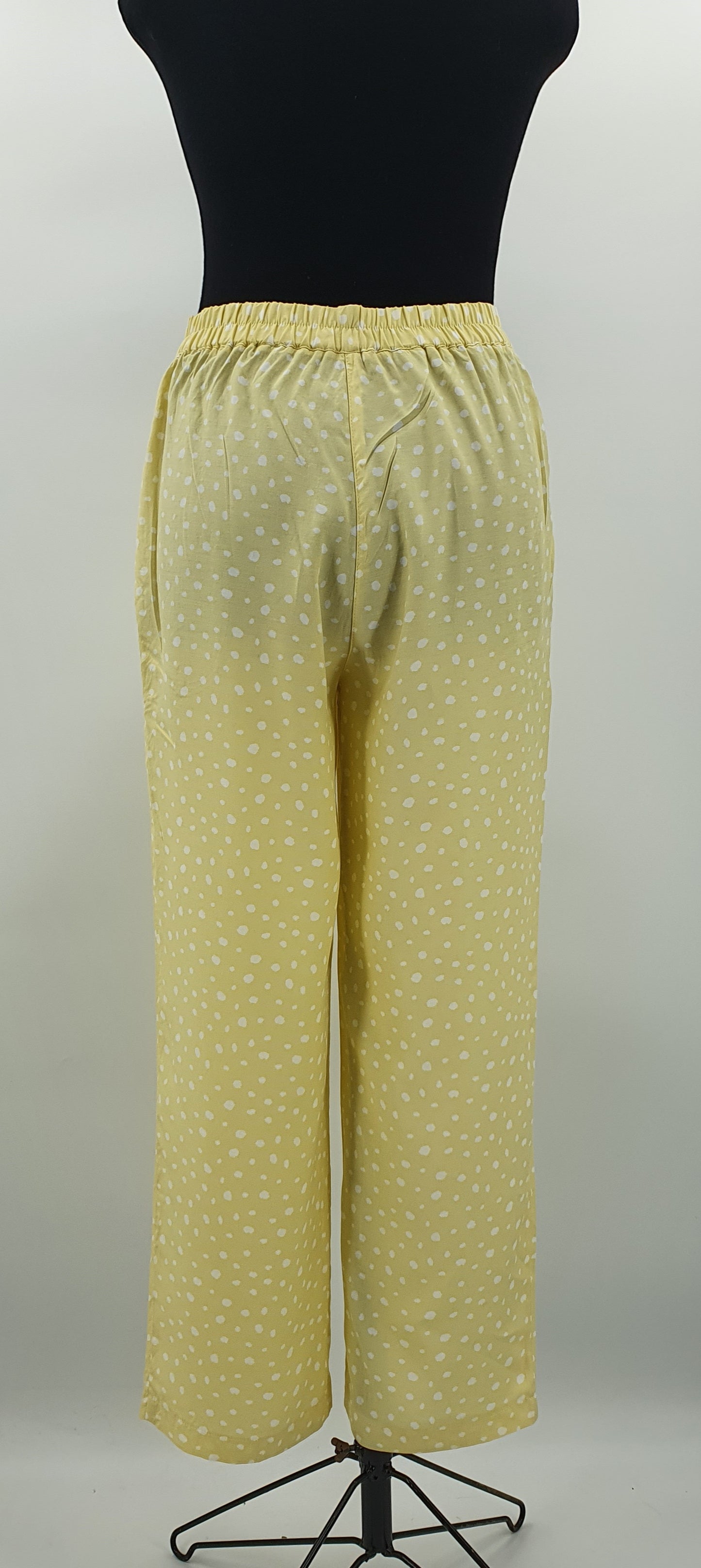 Verse, vaaleankeltaiset housut, 90-luku, vyöt.ymp. 78-92cm, kokoarvio 42
