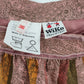 WiKo trachten, roosan sävyinen laskoshame, 80-luku vyöt.ymp. 66cm, kokoarvio 34