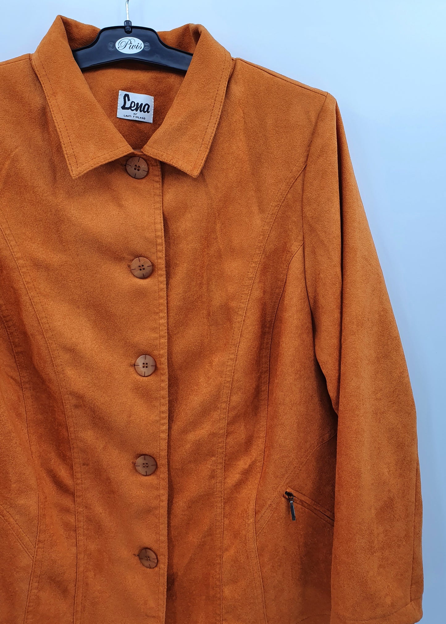 Lena, oranssi jakku, 90-luku, koko 38-40
