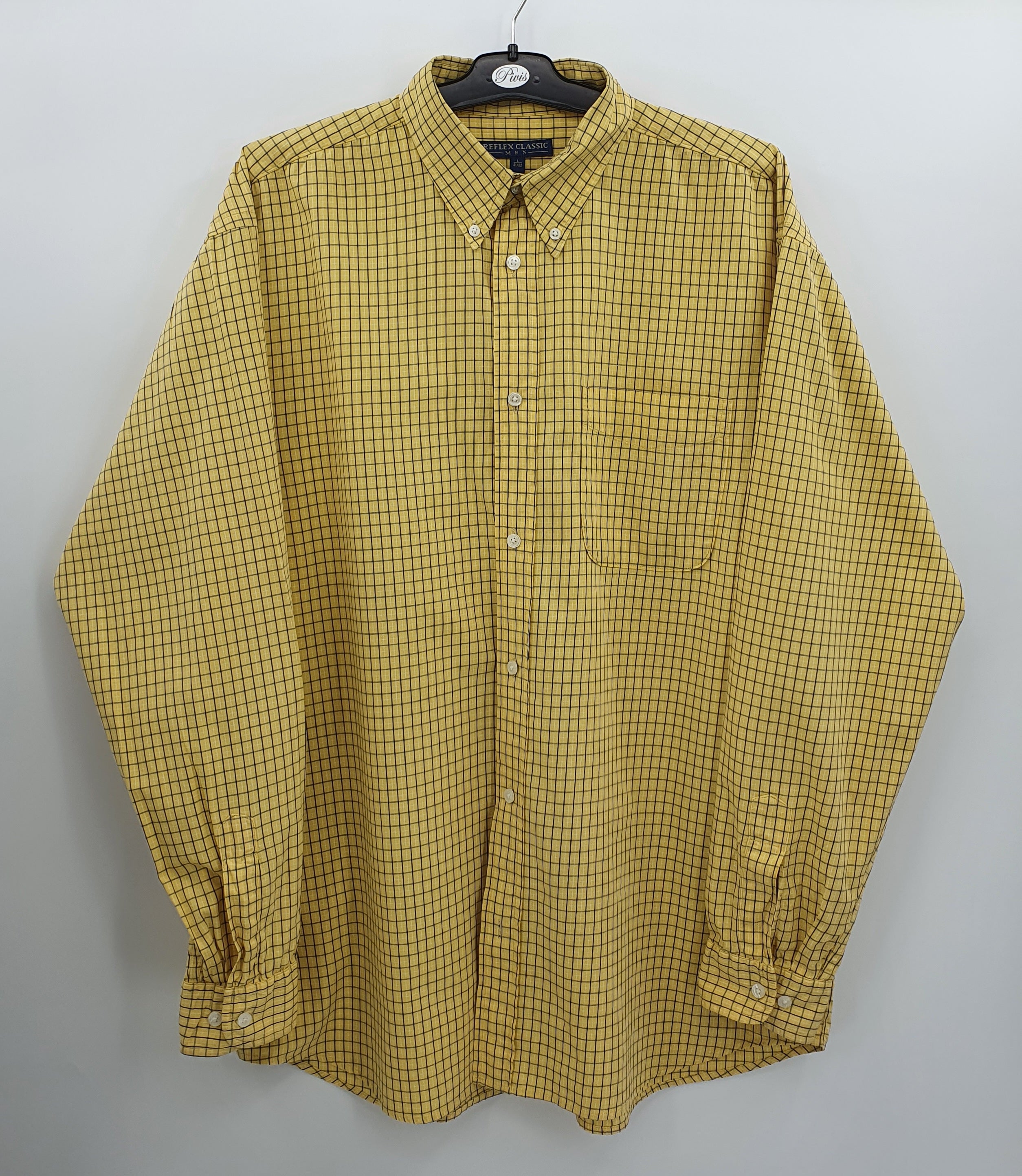 Reflex Classic, miesten keltainen paitapusero, 90-luku, koko (L)XL