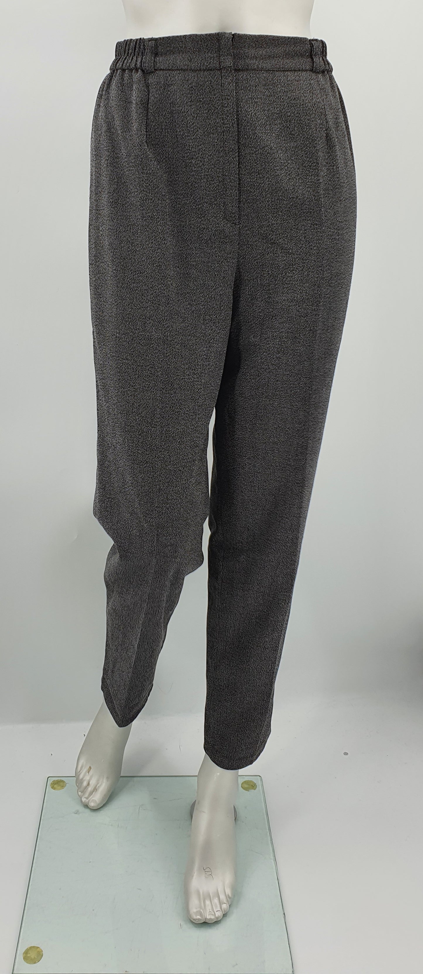 Merlyn, tummanharmaat suorat housut, 90-luku, vyöt.ymp. 68-76cm, kokoarvio 36