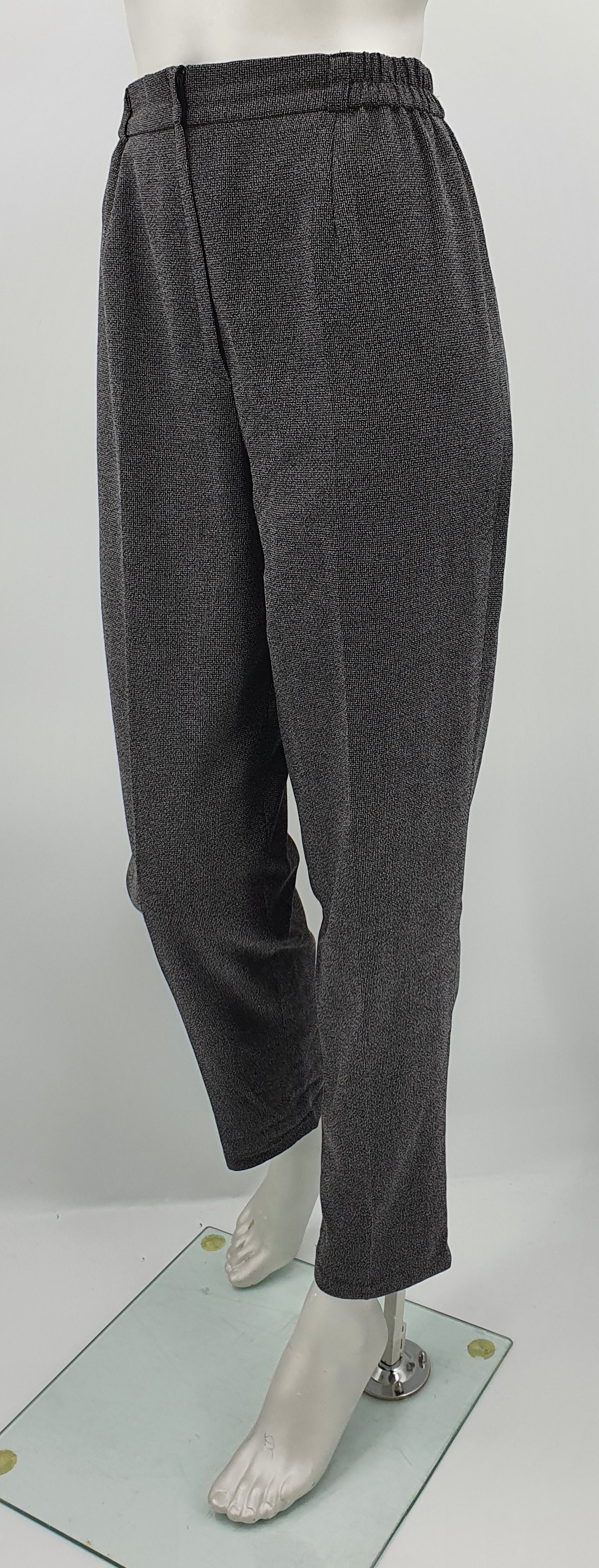 Merlyn, tummanharmaat suorat housut, 90-luku, vyöt.ymp. 68-76cm, kokoarvio 36