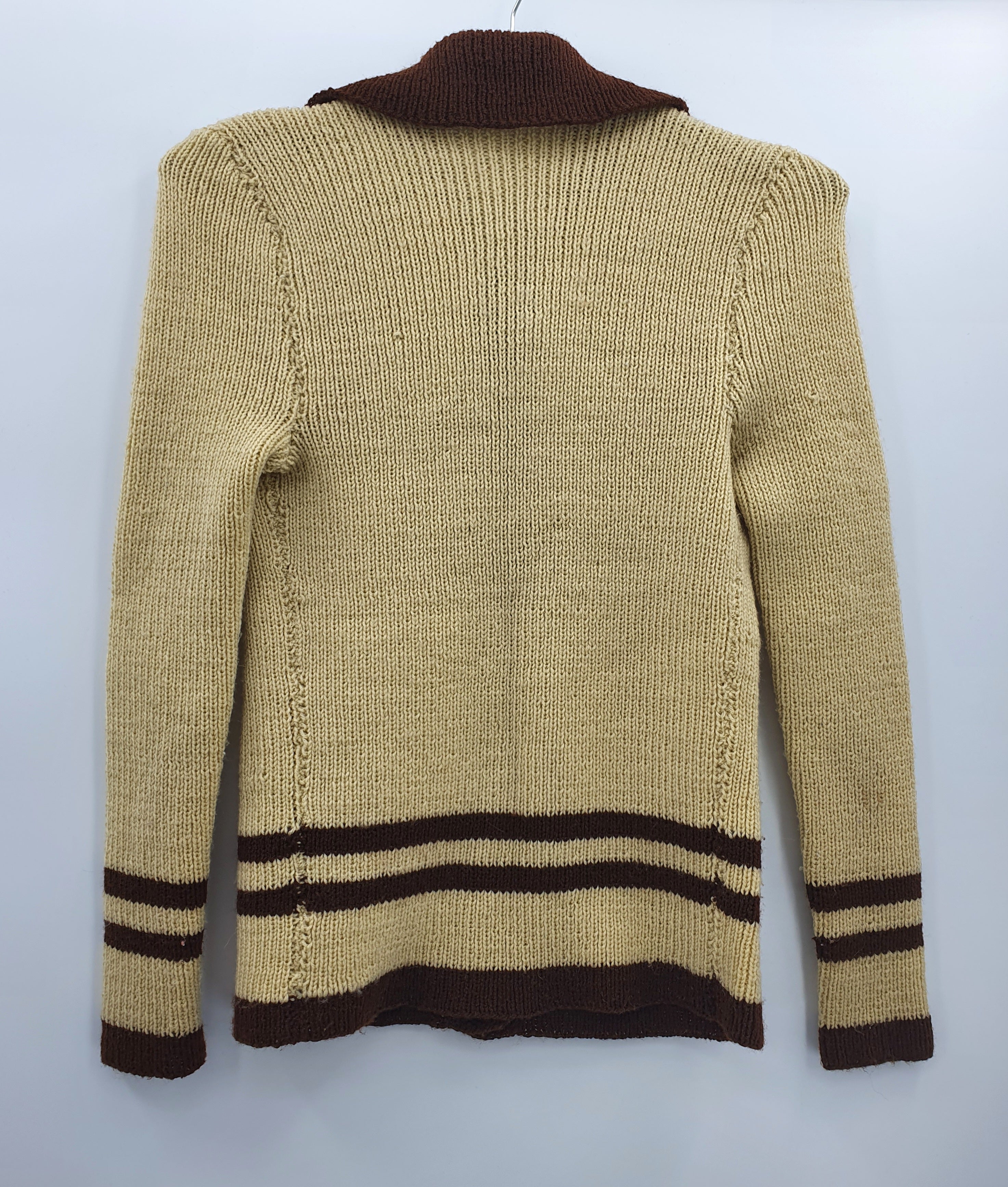 Hand-knitted retro cardigan, 70-80s, size 34