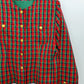 Oscar, vihreä-punainen asukokonaisuus, jakku ja hame, 90-luku, koko 40, vyöt.ymp. 70-74cm