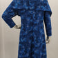 Sininen mekko kukkakuviolla, 60-70-luku, koko 38-40