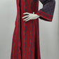 Kuviollinen A-linjainen mekko, 80-luku, koko 36-38