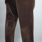 Buzo, miesten ruskeat vakosamettihousut, 80-90-luku, vyöt.ymp. 84cm