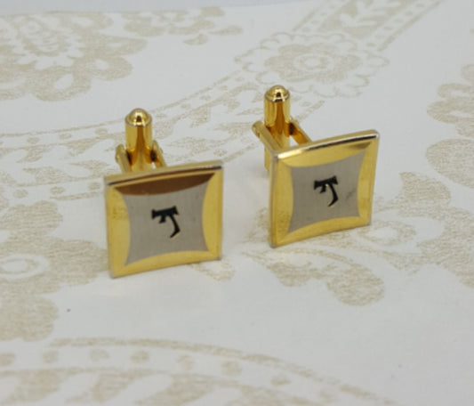 Square cufflinks, color gold/steel