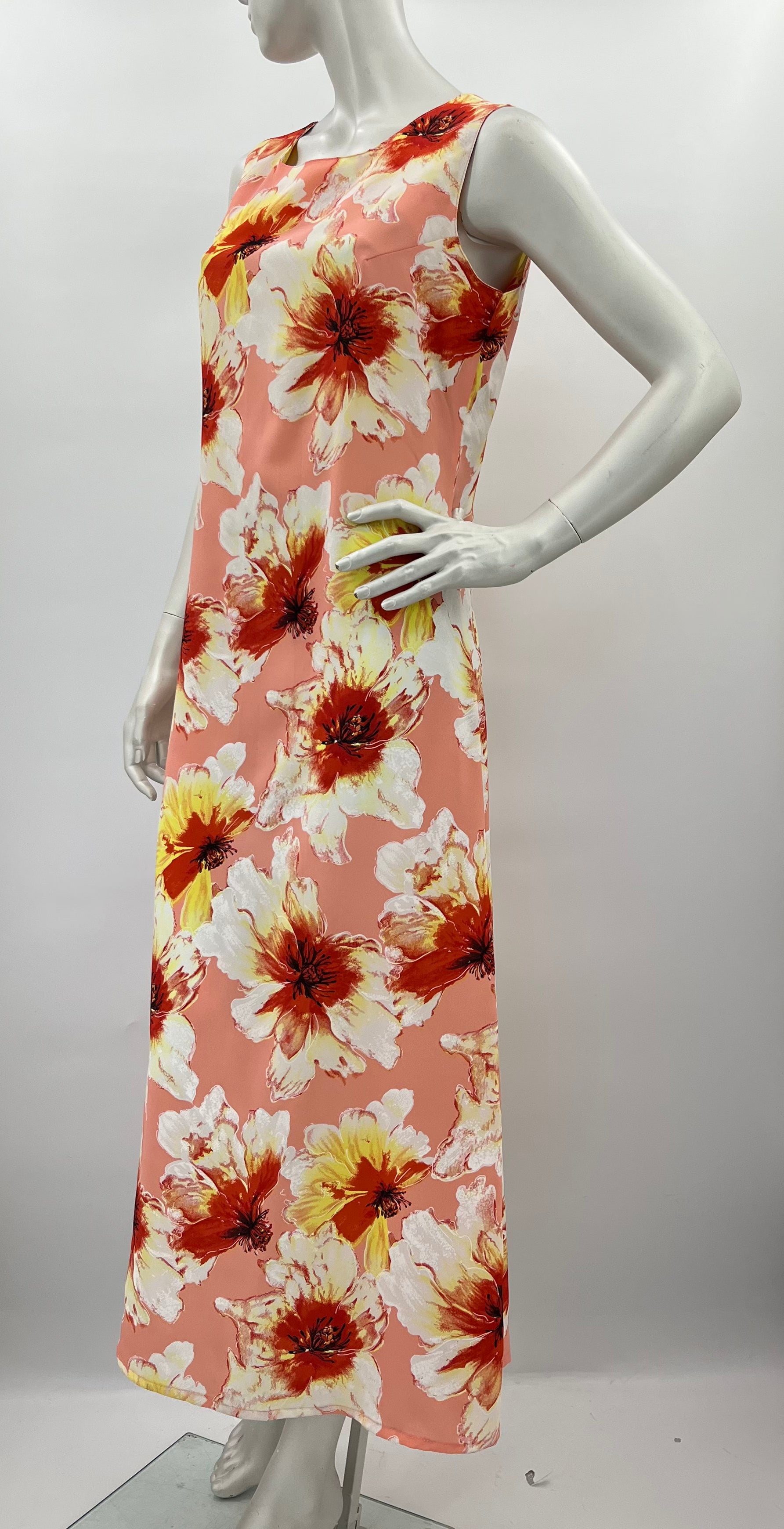 La Reine, sleeveless floral dress, 90s-2000s, size 38