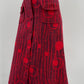 TGL Stockholm, punainen puuvillahame, 60-70-luku, vyöt.ymp. 66cm, kokoarvio 34