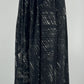 Jil's, mustavalkoinen pitkä hame, 80-luku, vyöt.ymp. 70cm, kokoarvio 36