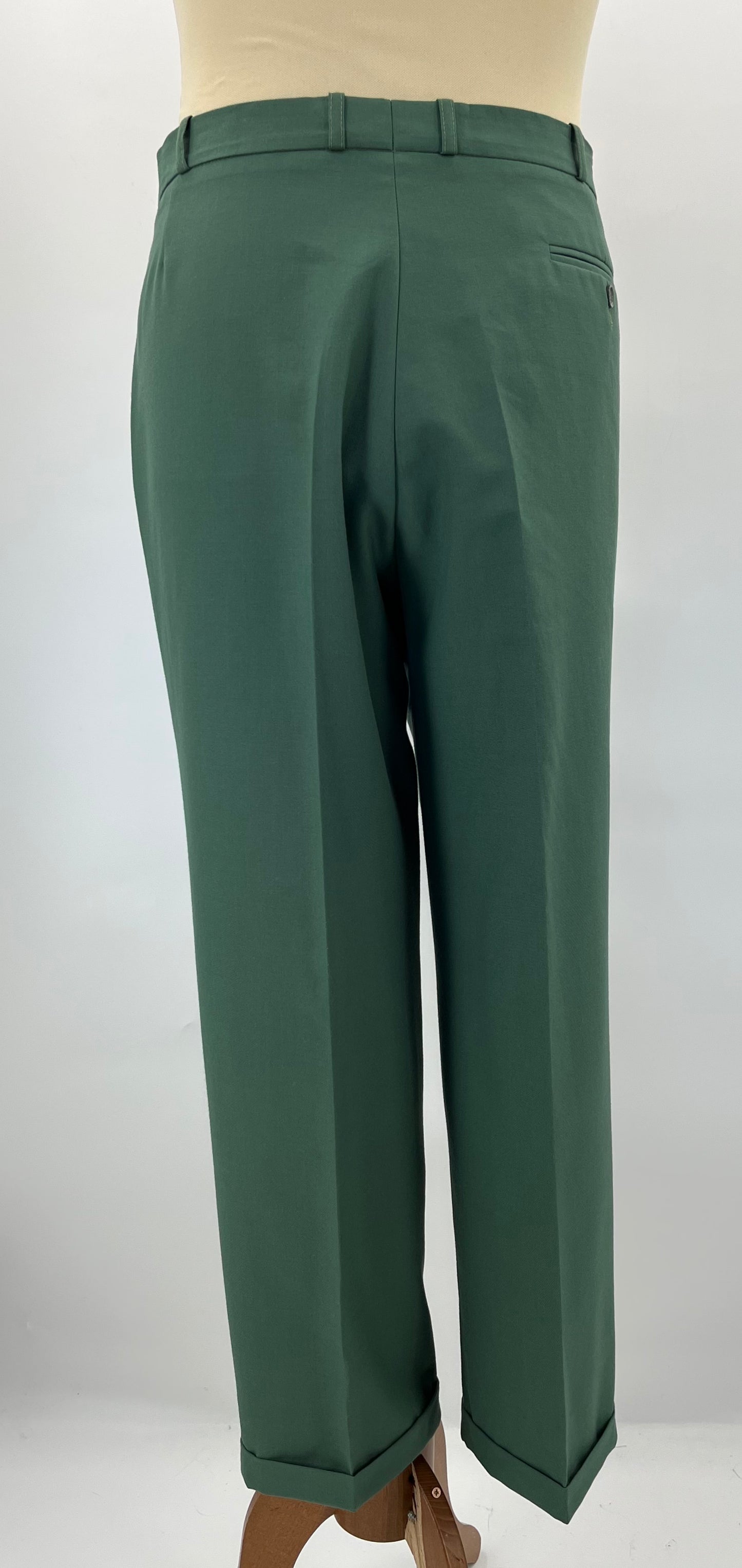Daxon, vihreät miesten housut, 70-luku, vyöt.ymp. 96cm