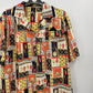 Ruutukuvioinen A-linjainen mekko, 80-90-luku, koko 42