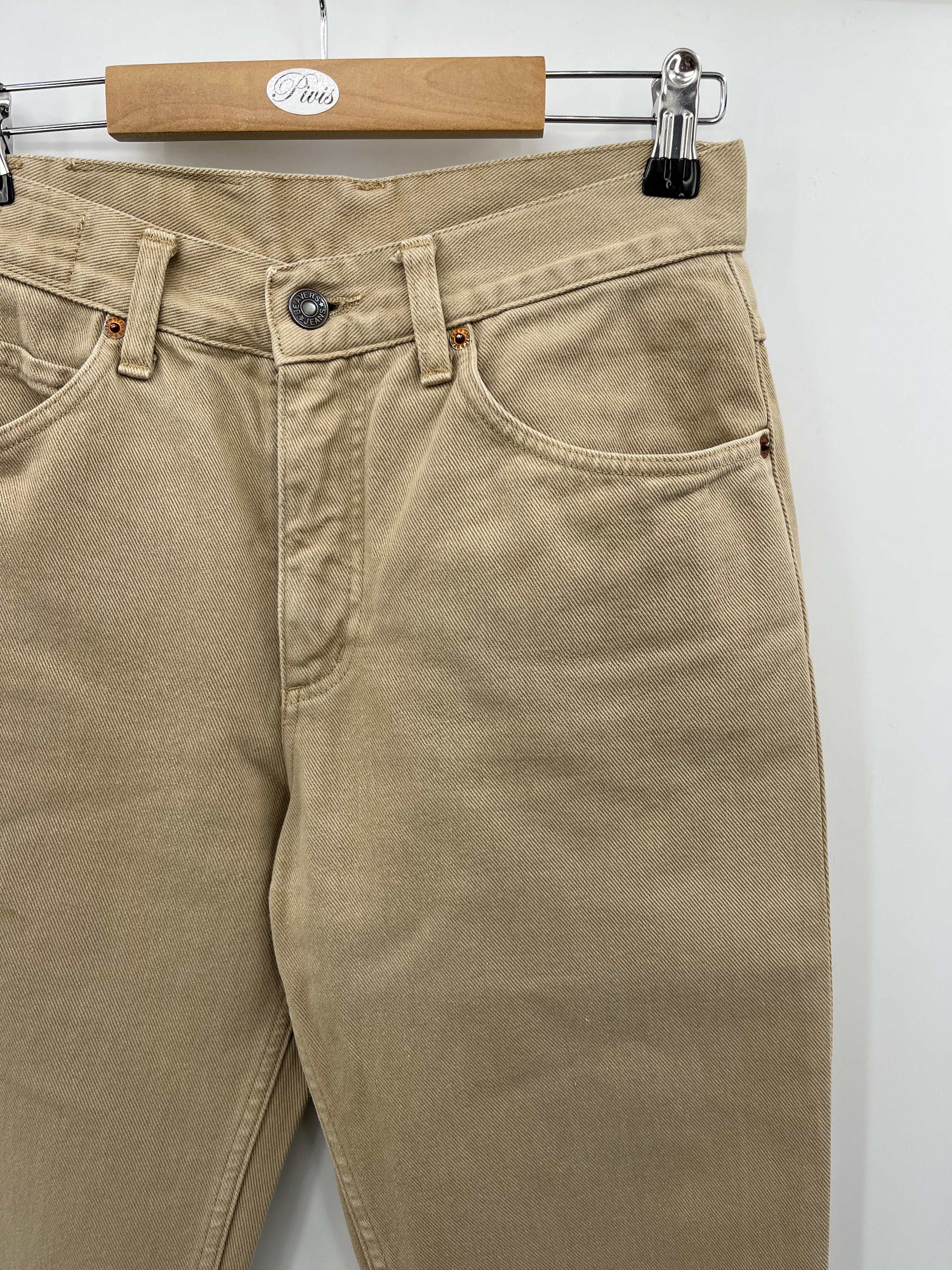Beavers, light beige jeans, 80s, waist 70cm, size 34-36